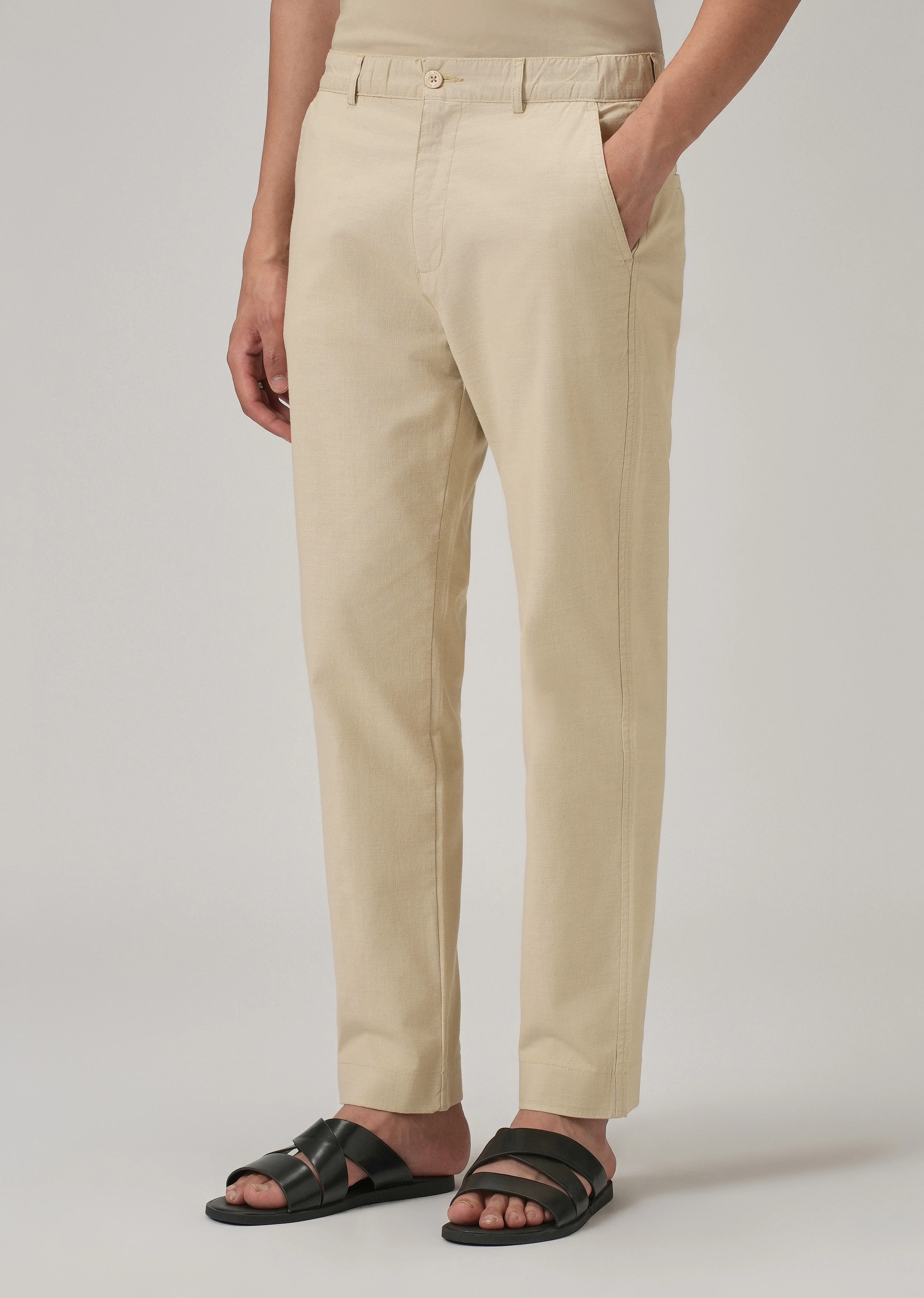 Beige Cotton Trouser - Image 4