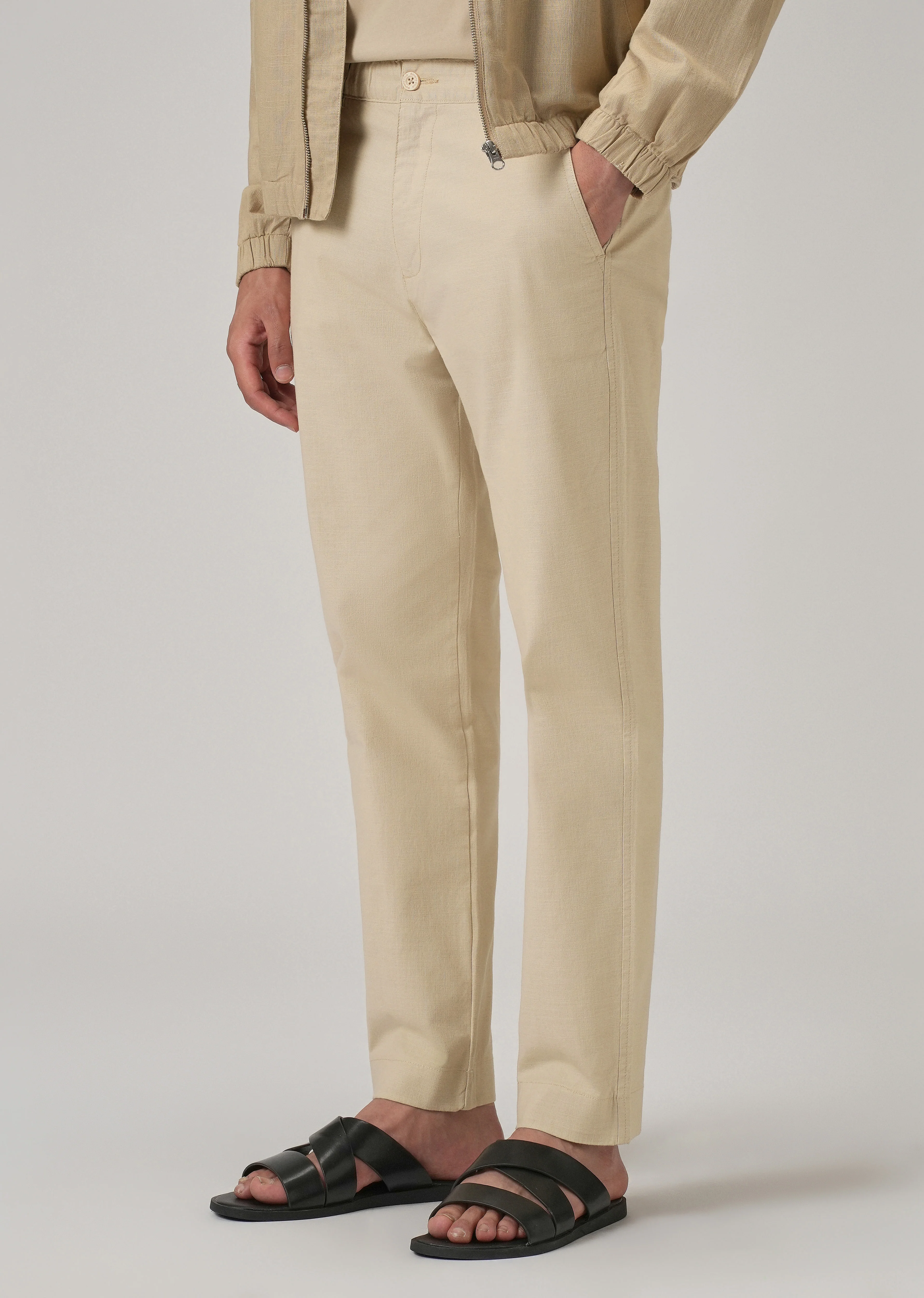 Beige Cotton Trouser - Image 7