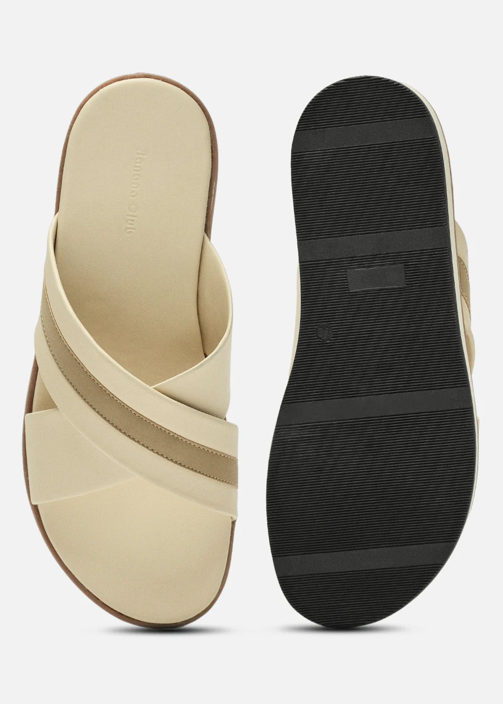 Beige Cross-Strap Comfort Sandals - Image 6