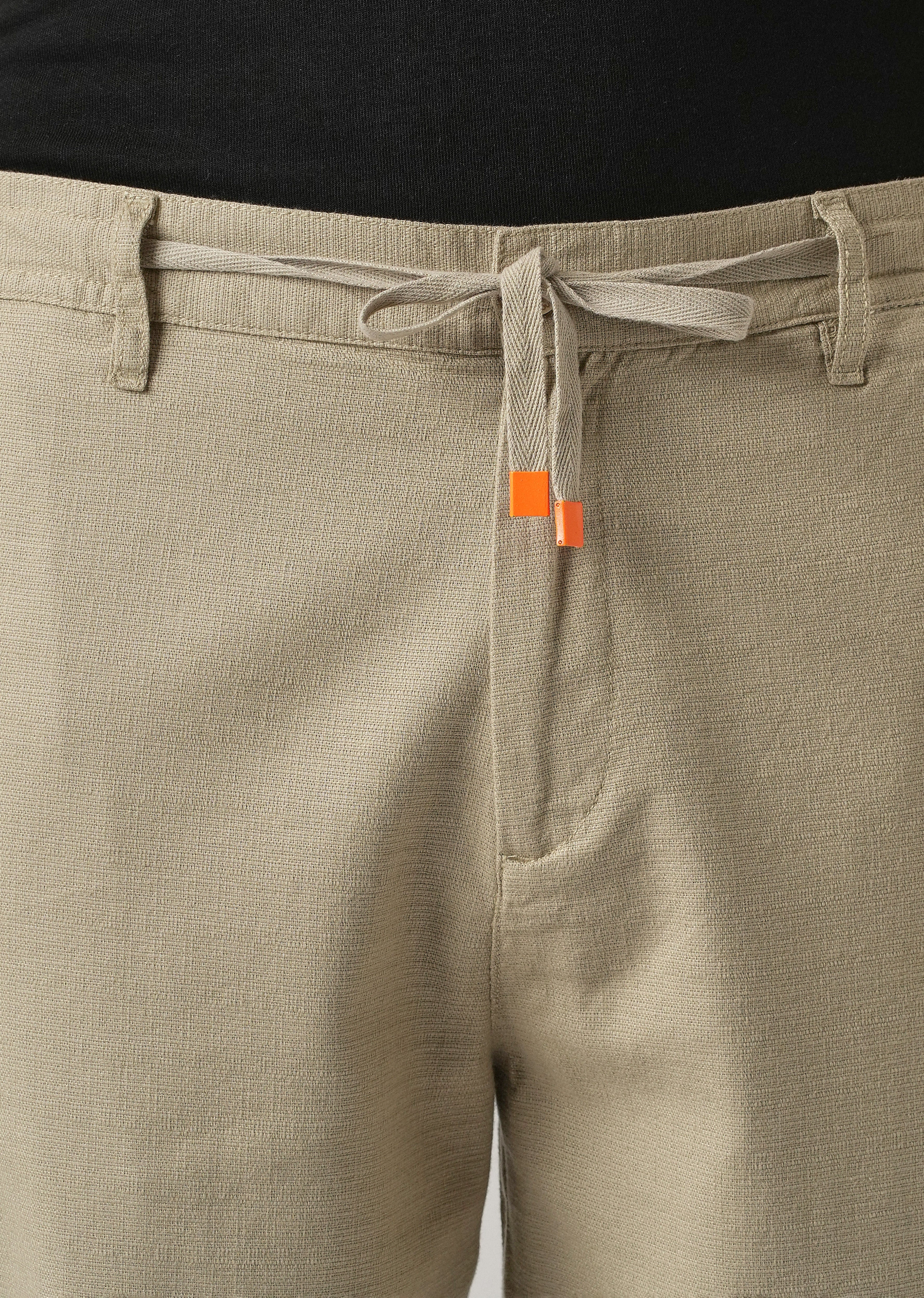 Beige Khaki Linen-Look Cotton Trousers - Image 5