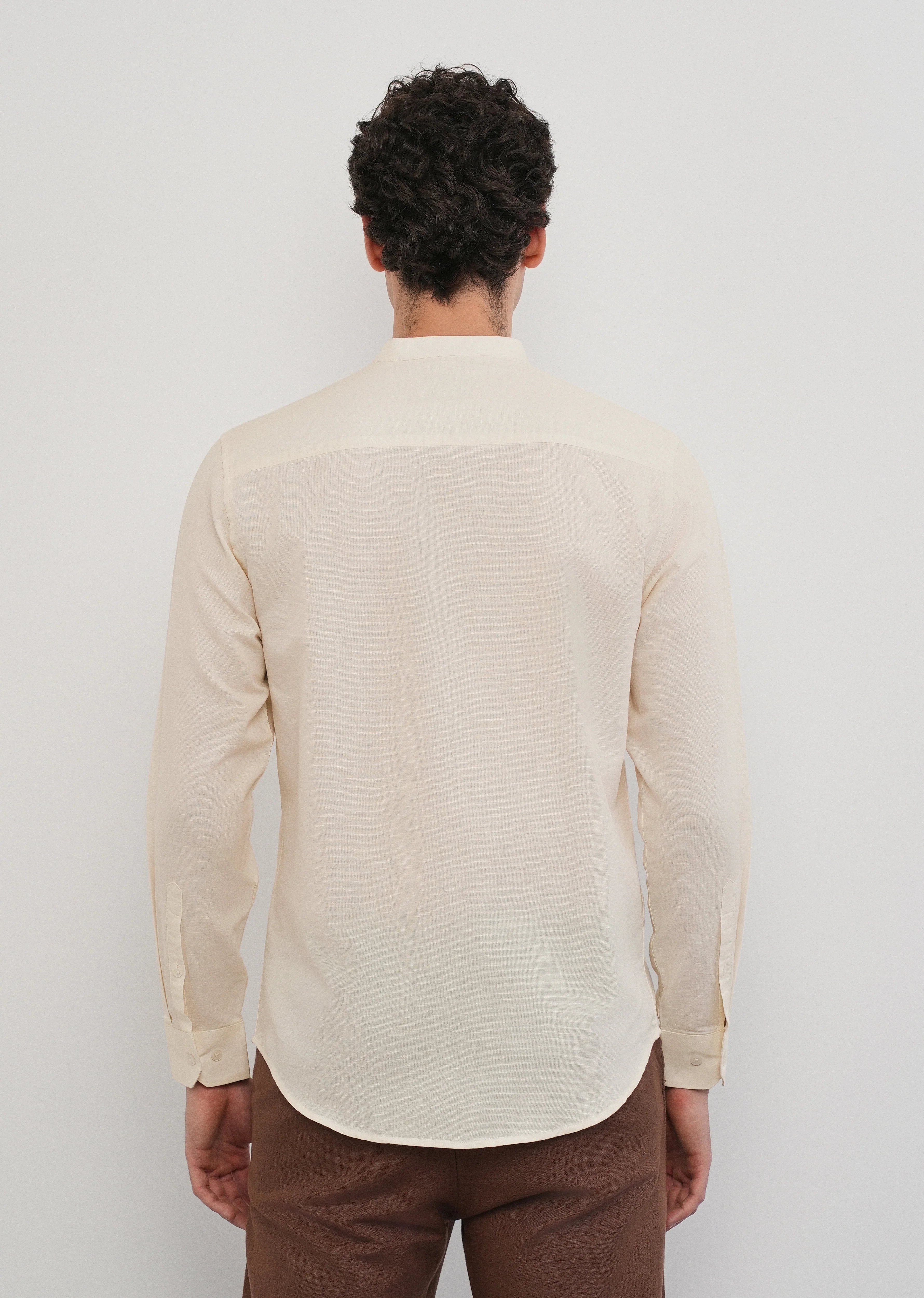 Beige Panel Embroidery Shirt - Image 2