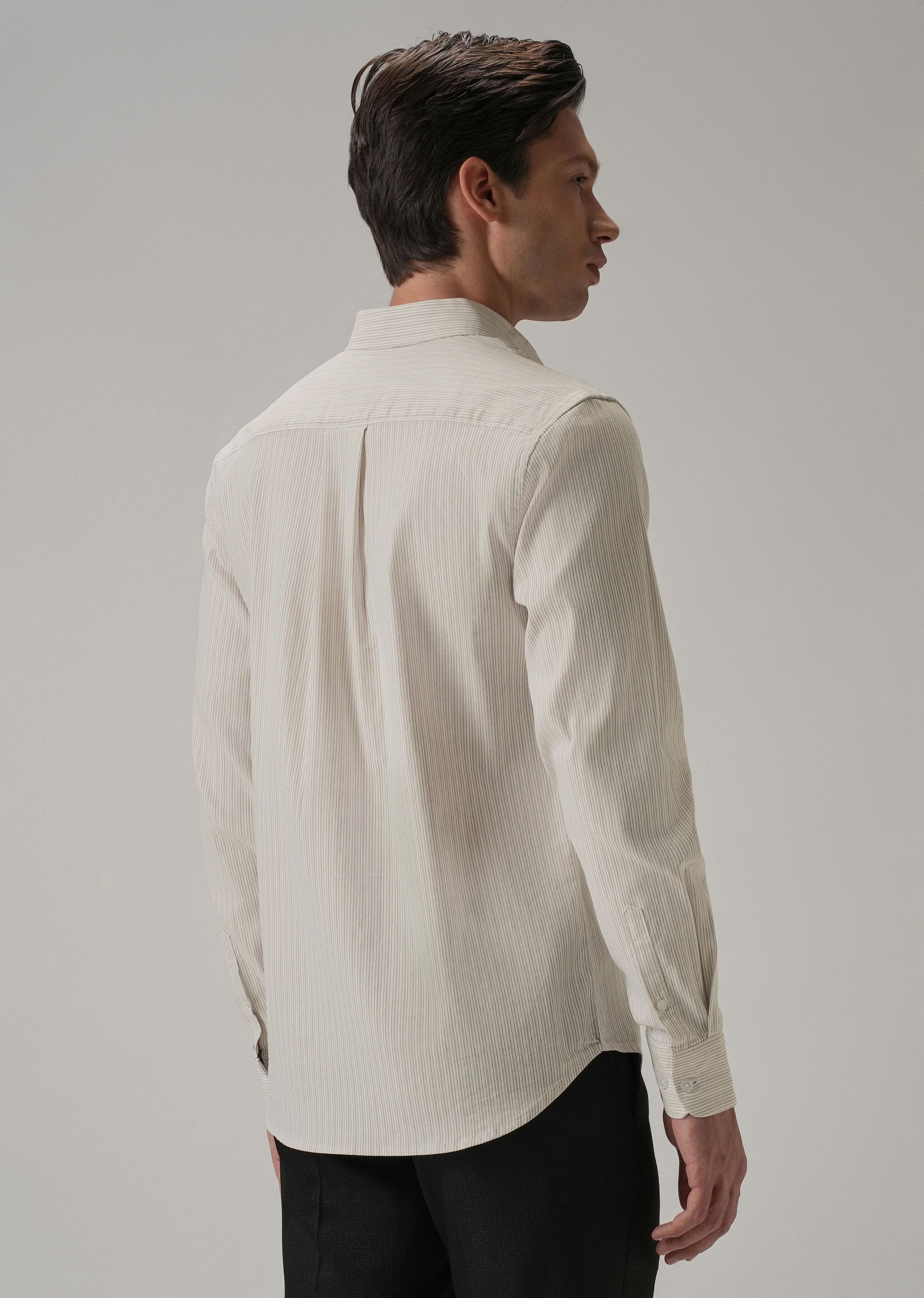 Beige Pinstripe Shirt - Image 2