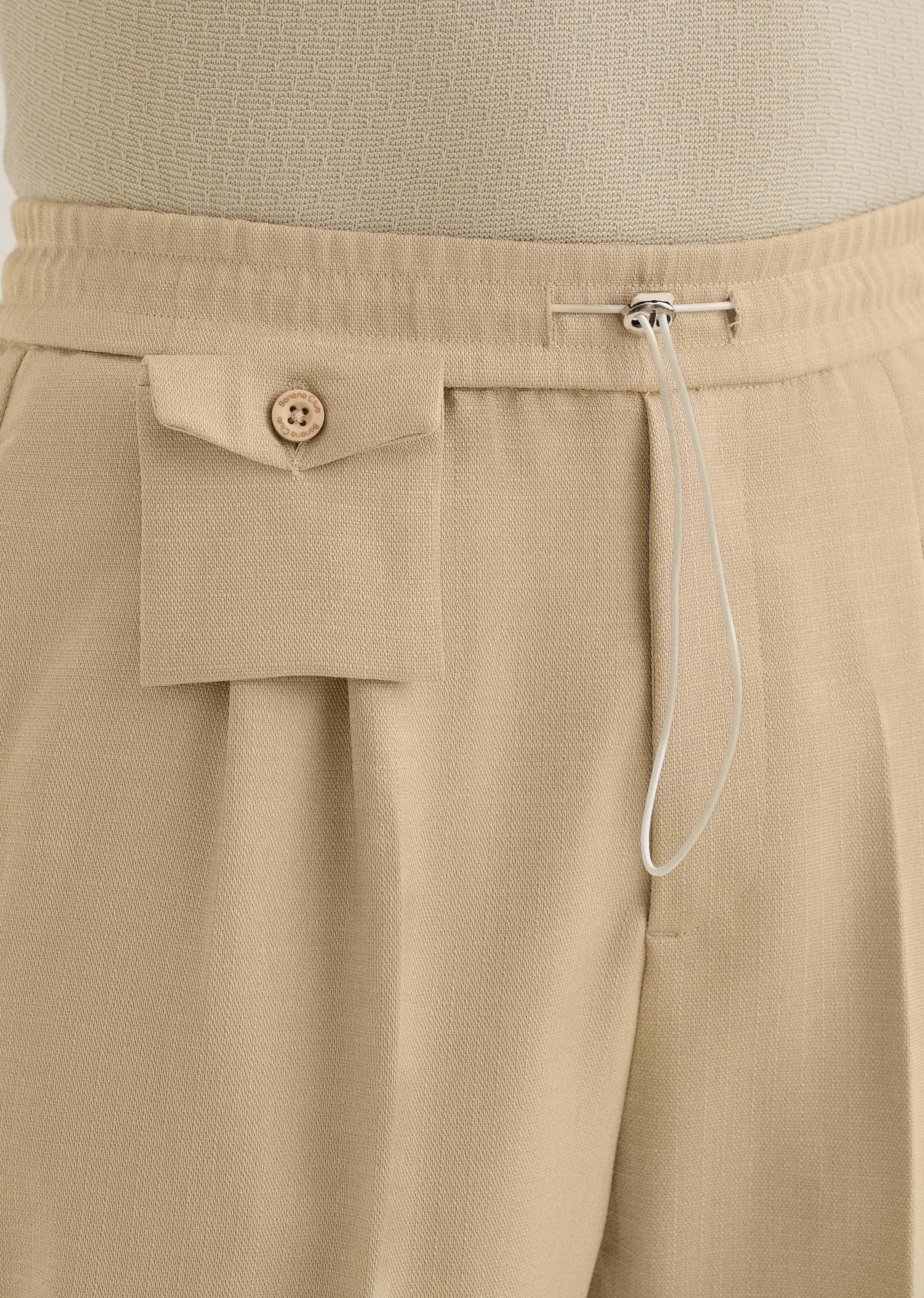 Beige Pleated Korean Pant - Image 5