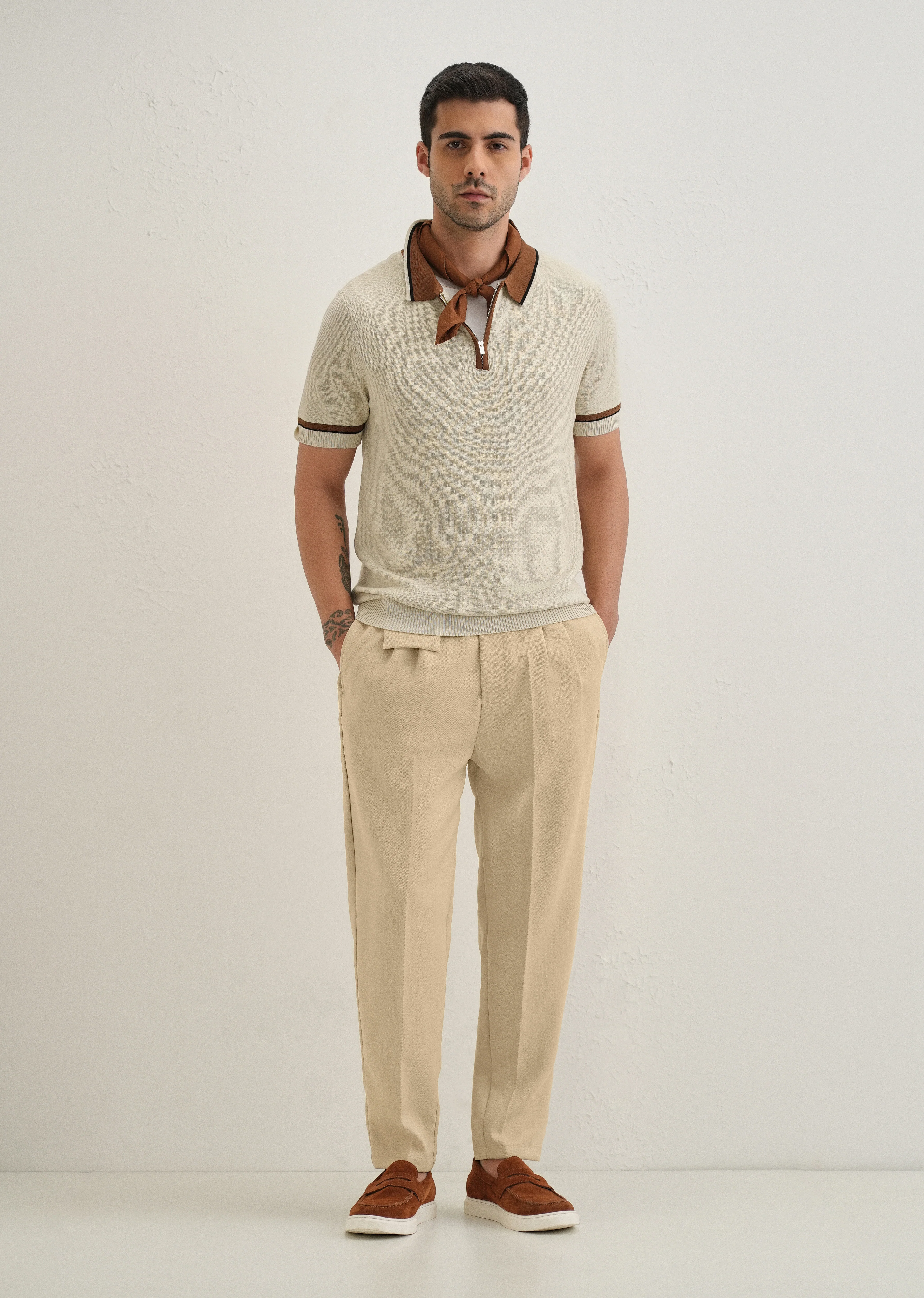 Beige Pleated Korean Pant - Image 6