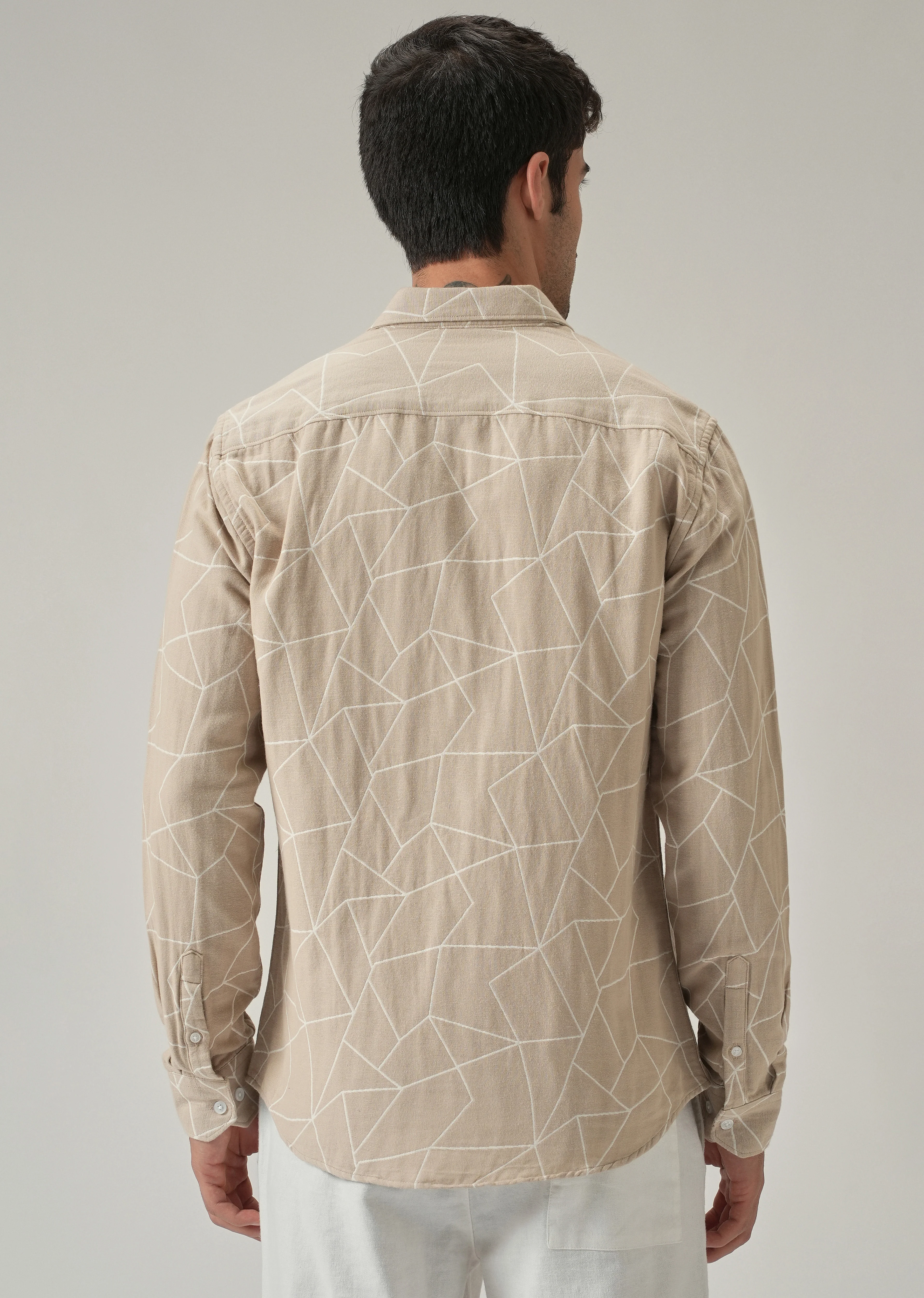 Beige Prism Pattern Shirt - Image 2