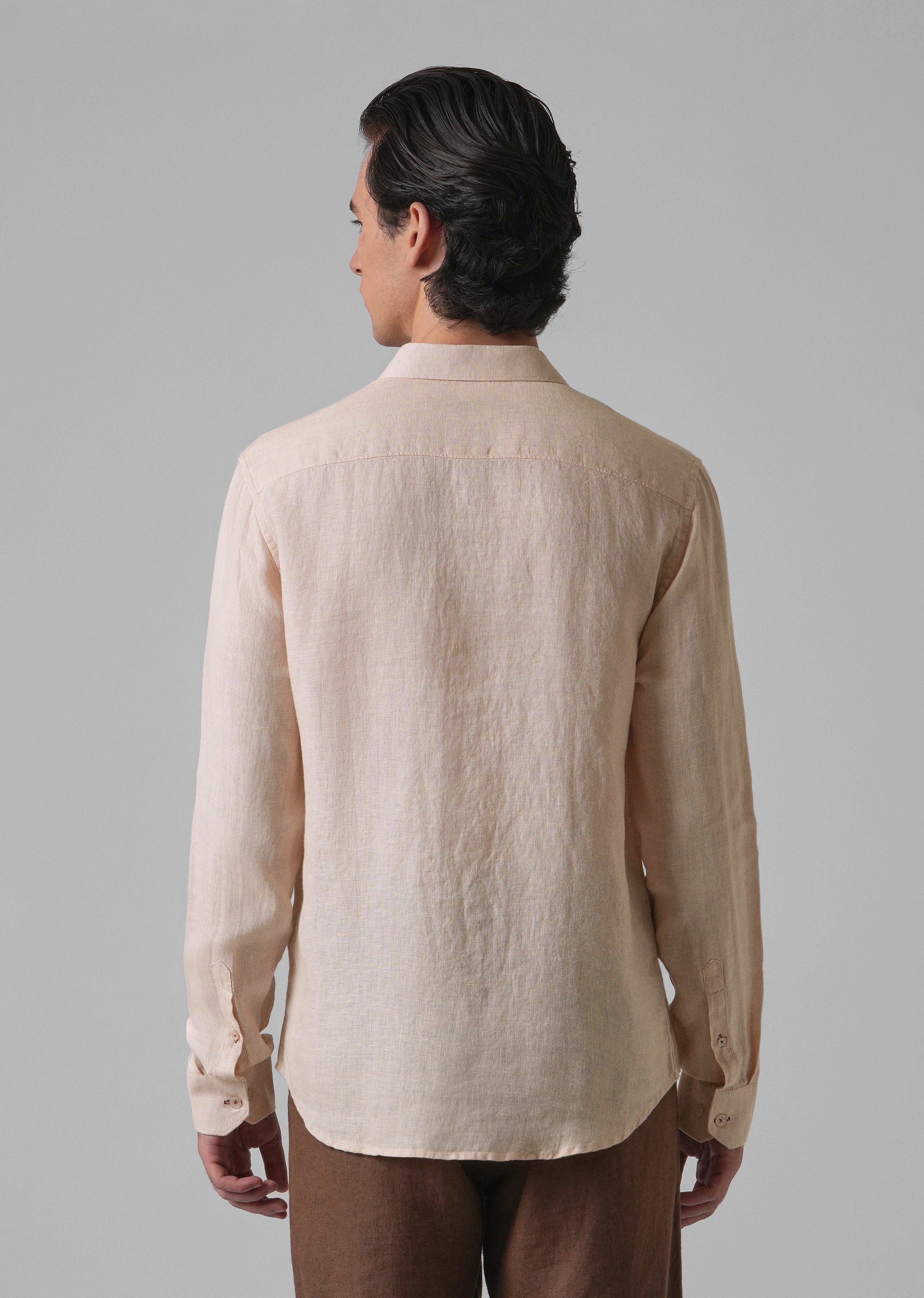 Beige Pure Linen Shirt - Image 2