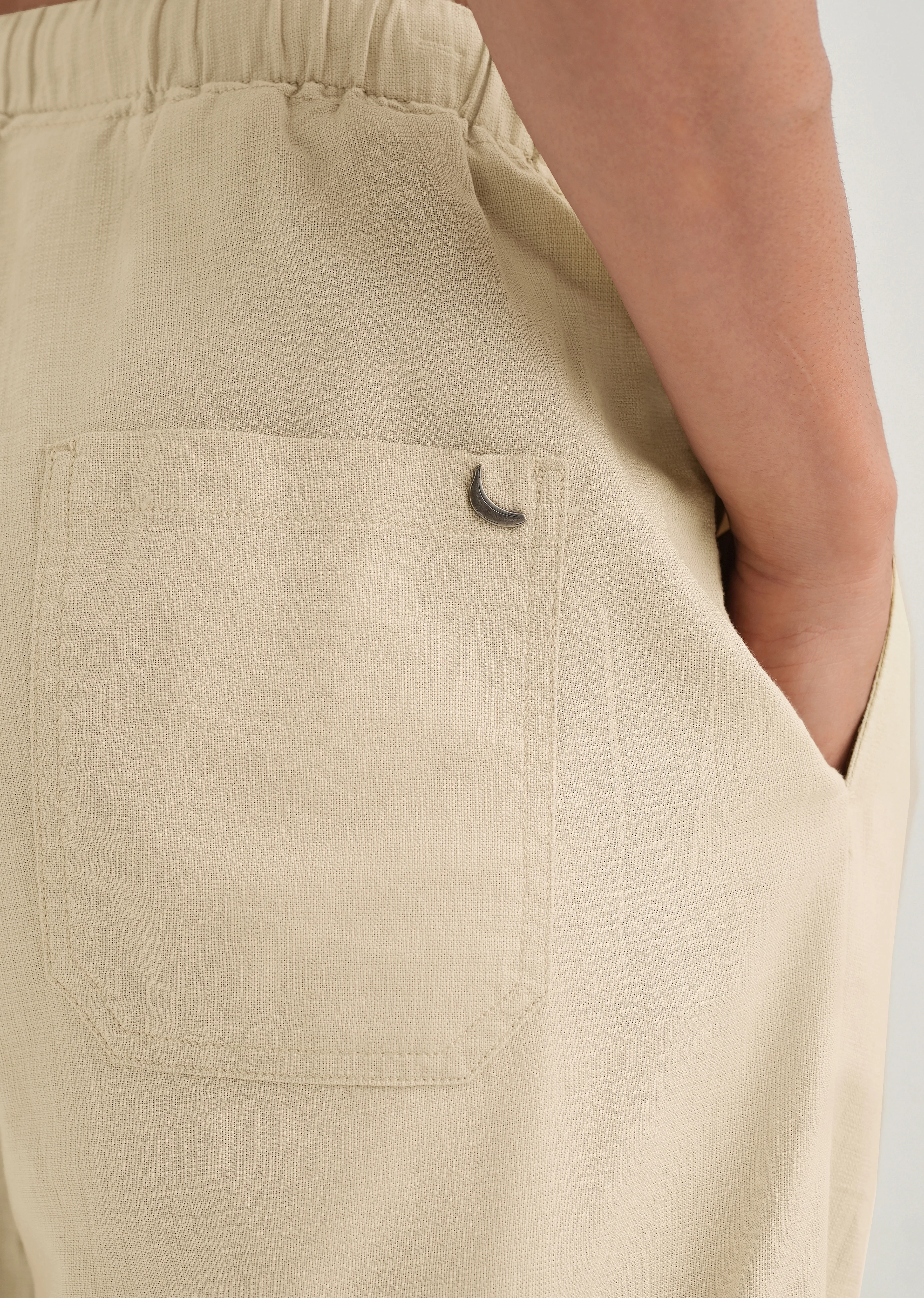 Beige Relaxed Fit Cotton Trouser - Image 6