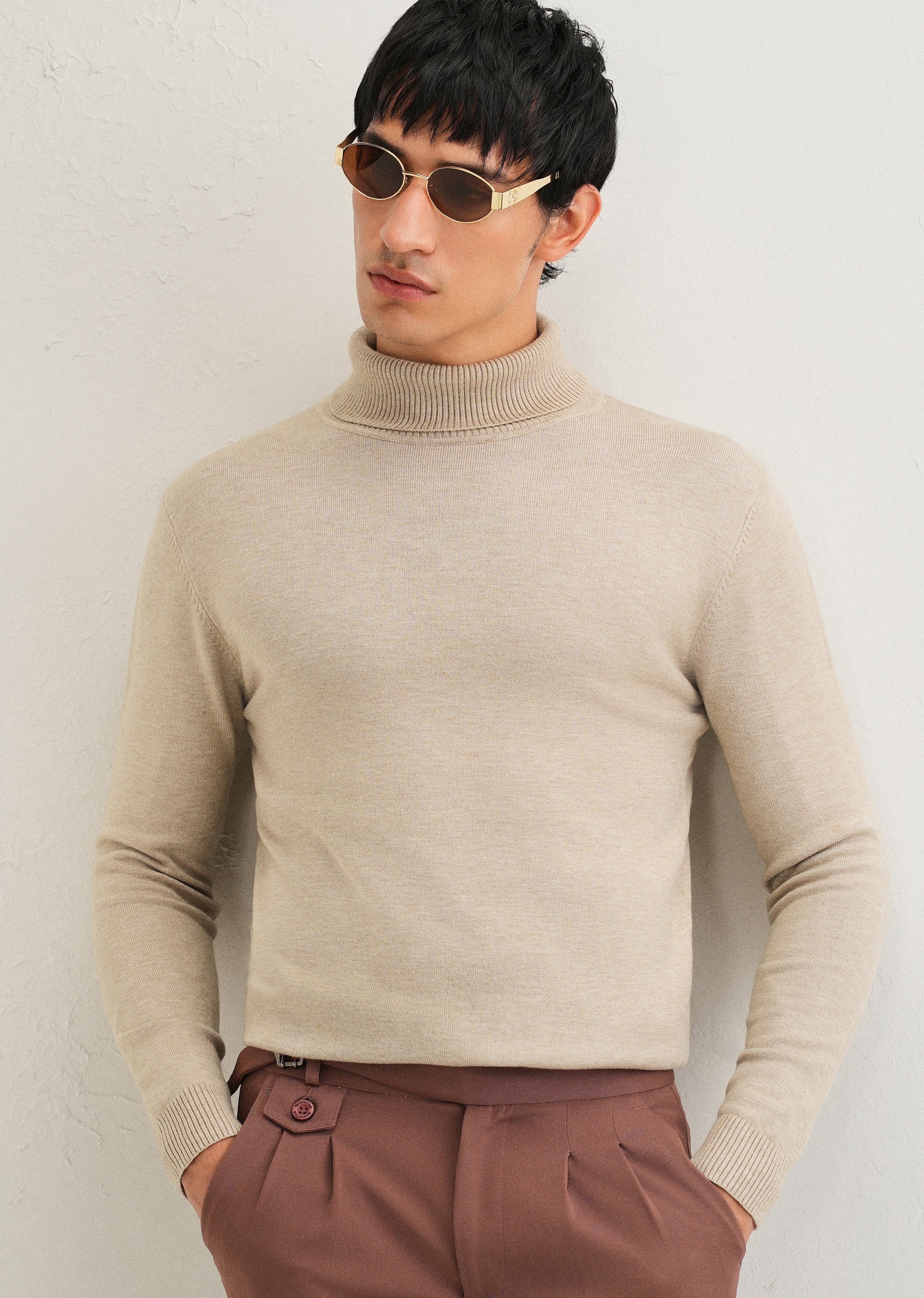 Beige Turtle-Neck Sweater - Image 7