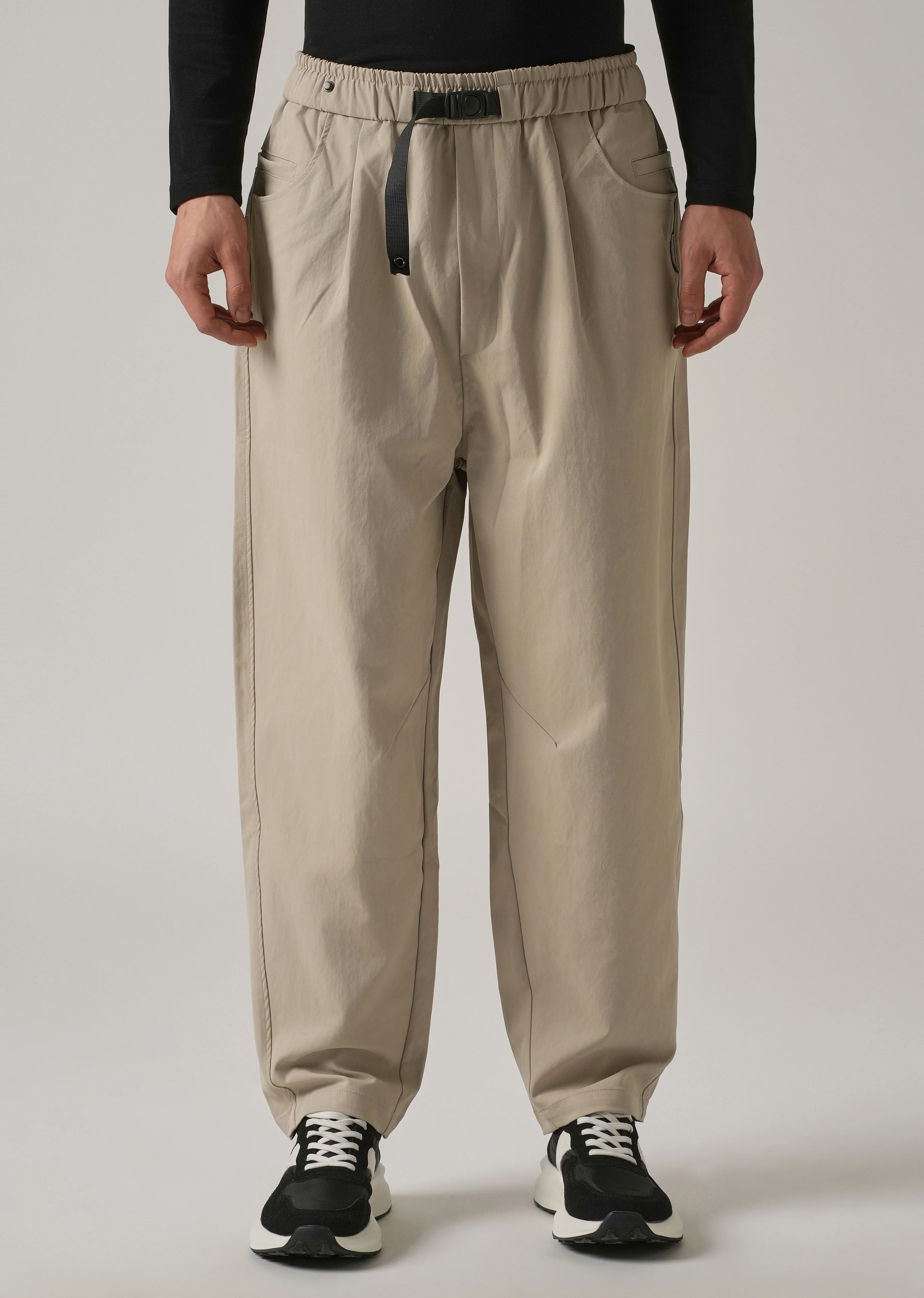 Beige Twill Relaxed Fit Pant - Image 3