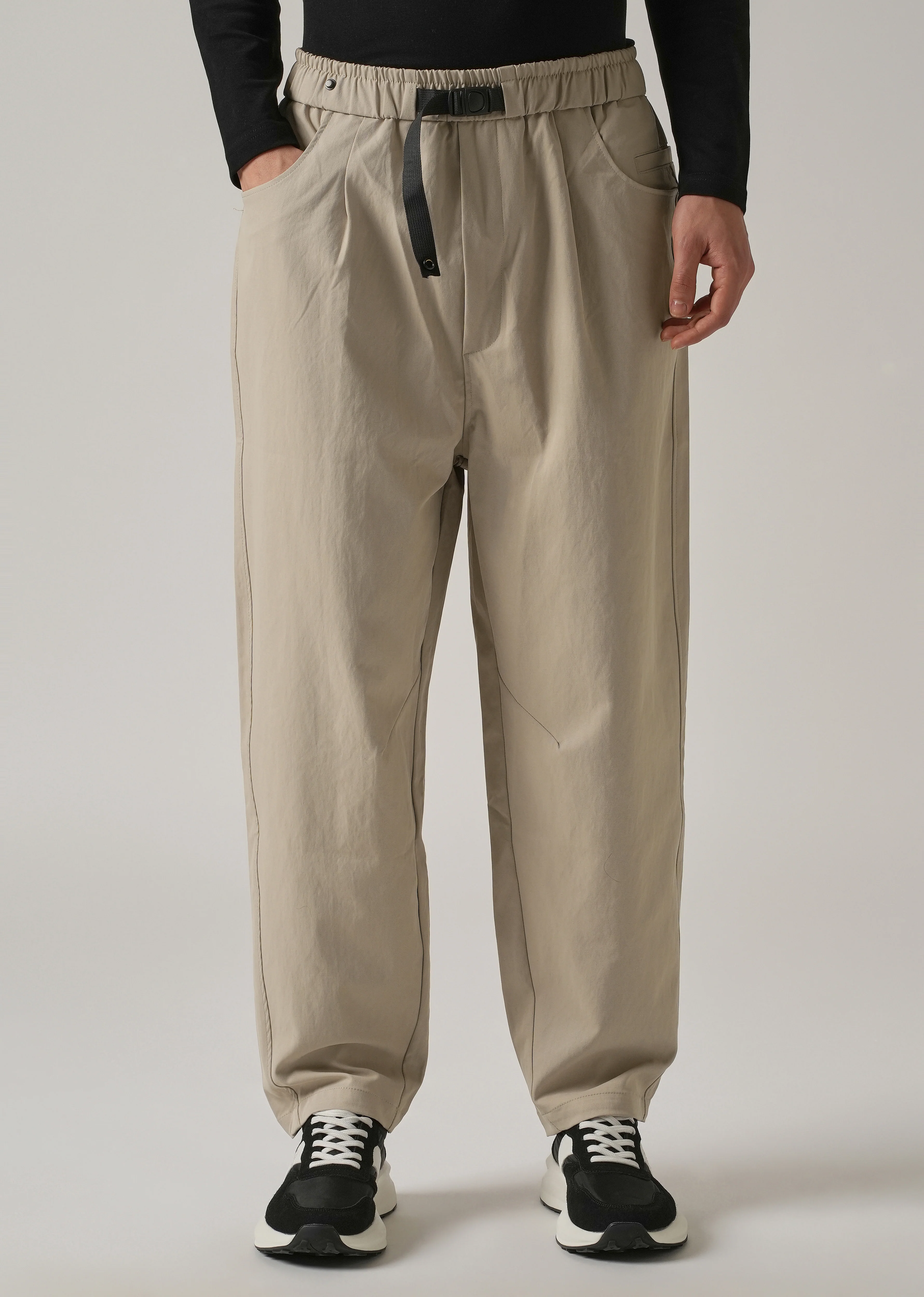 Beige Twill Relaxed Fit Pant - Image 7