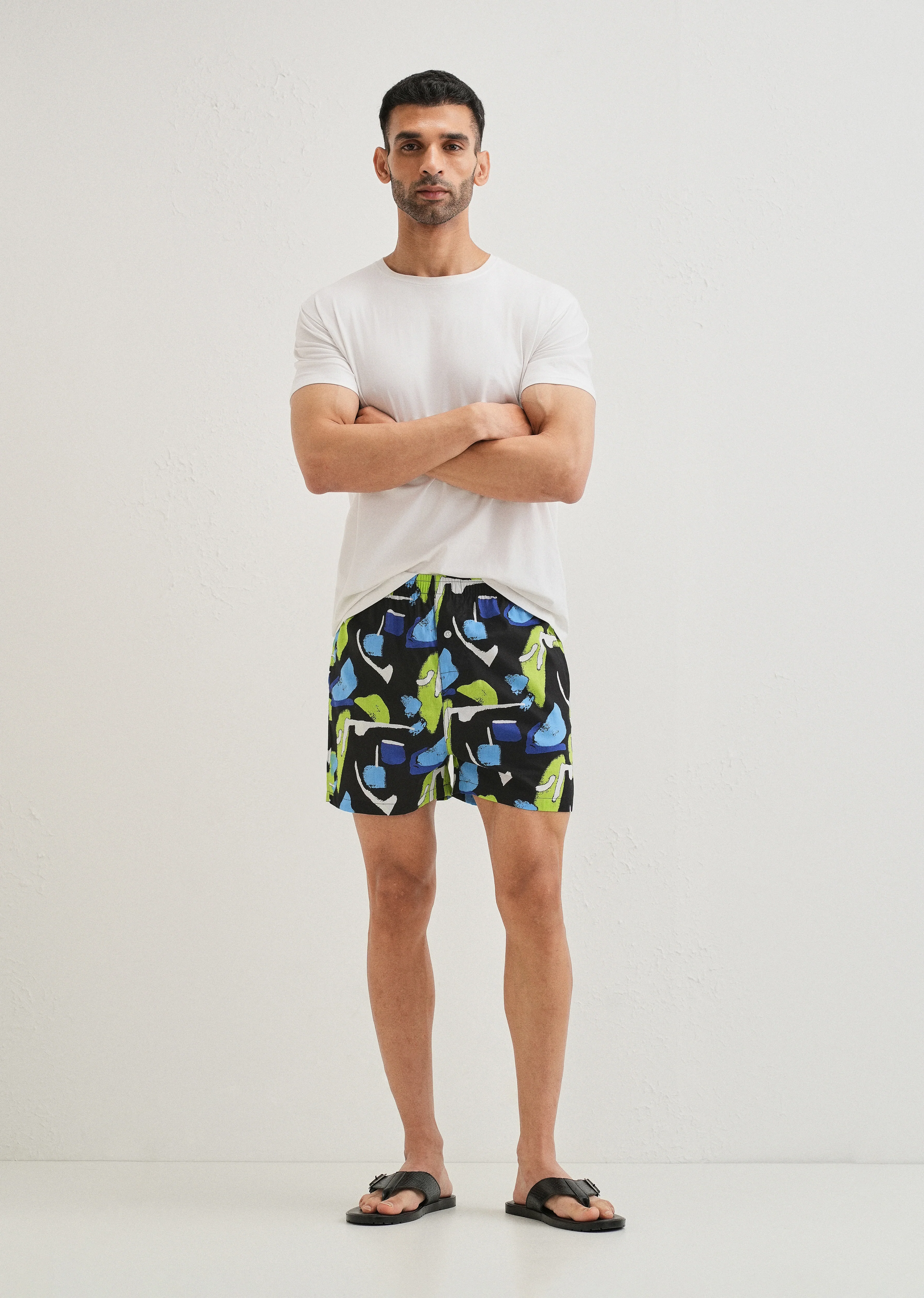 Black Abstract Colour Printed Boxer - Image 7