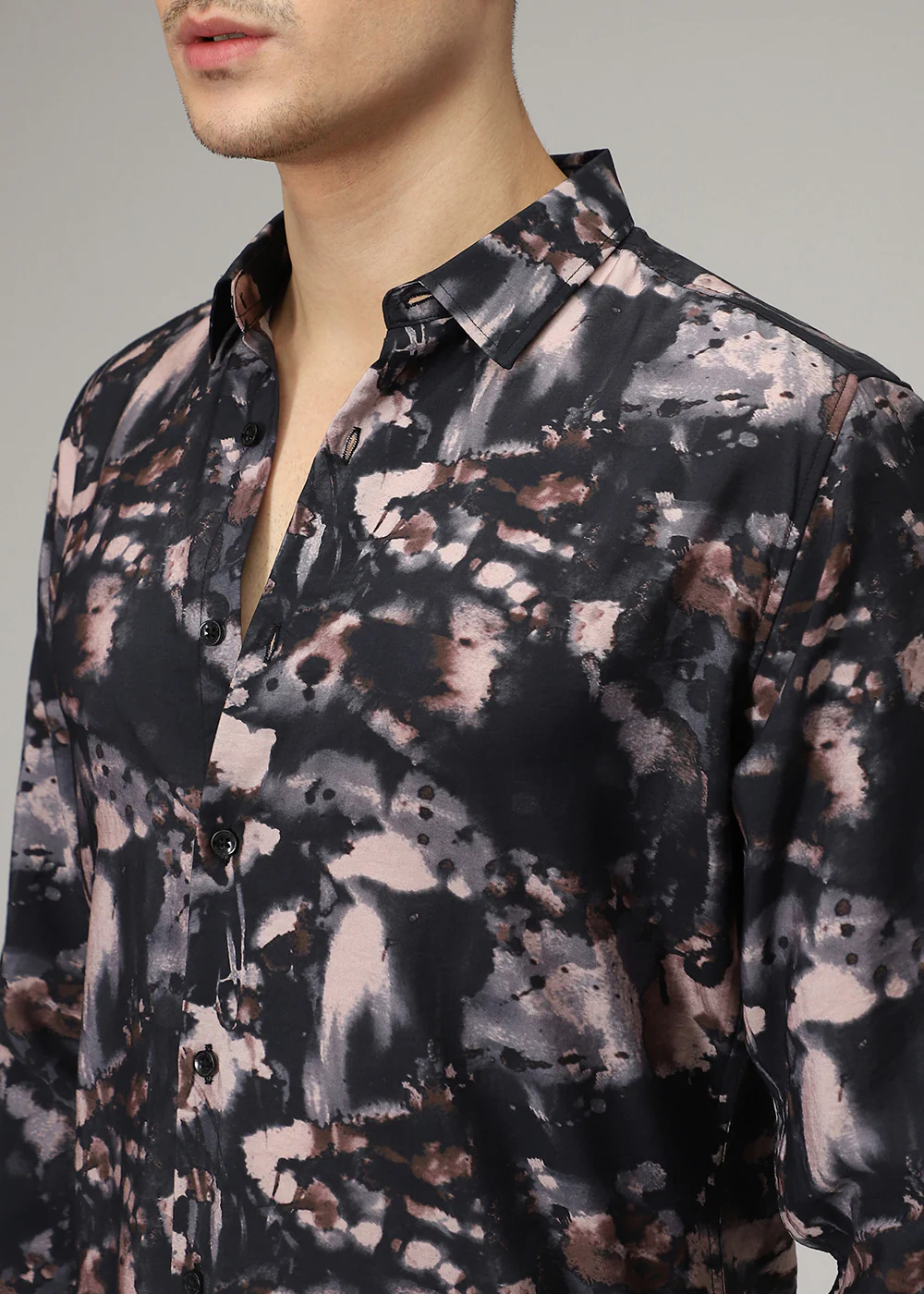 Black Abstract Print Shirt - Image 2