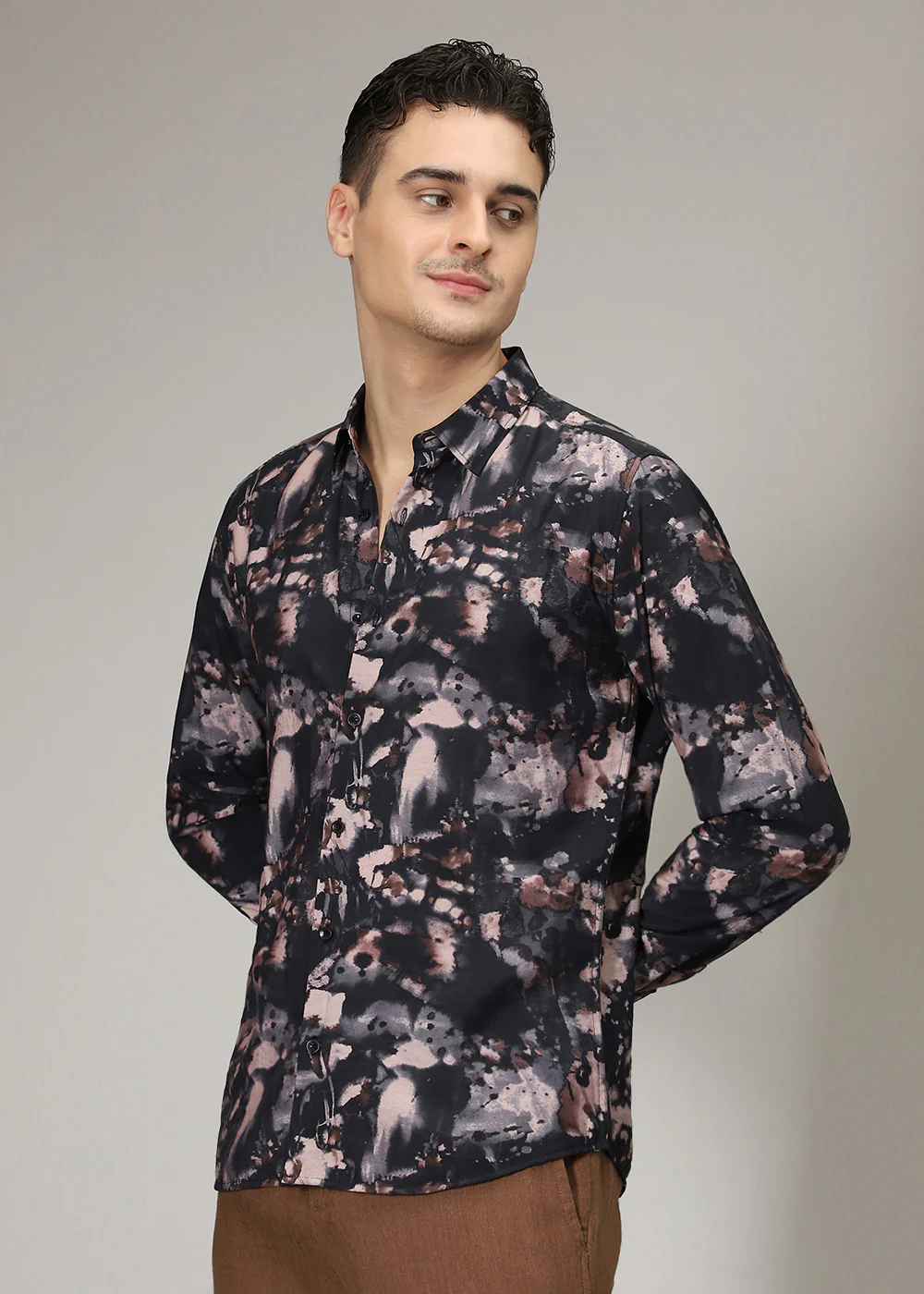 Black Abstract Print Shirt - Image 5