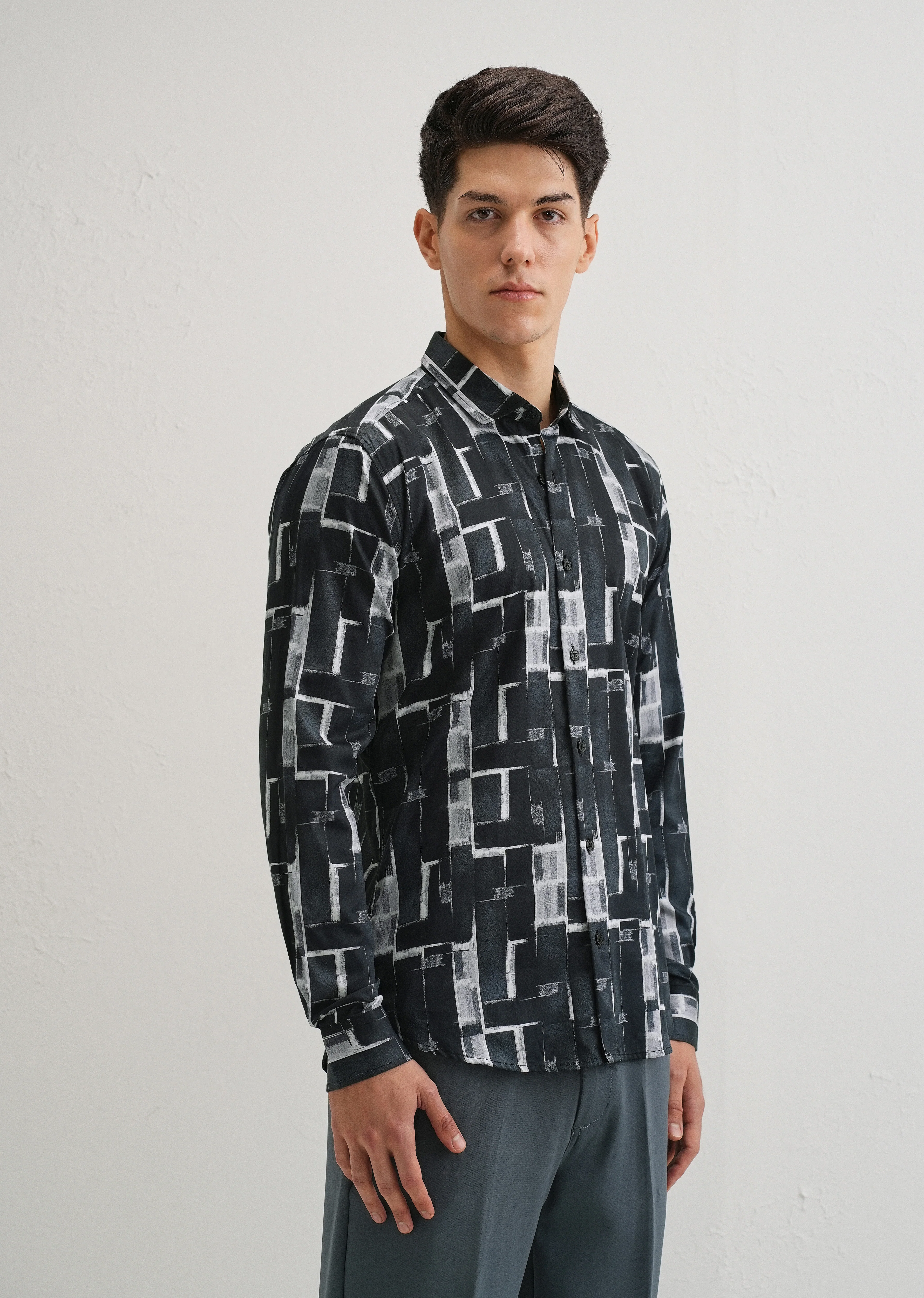 Black Abstractox Printed shirt - Image 4