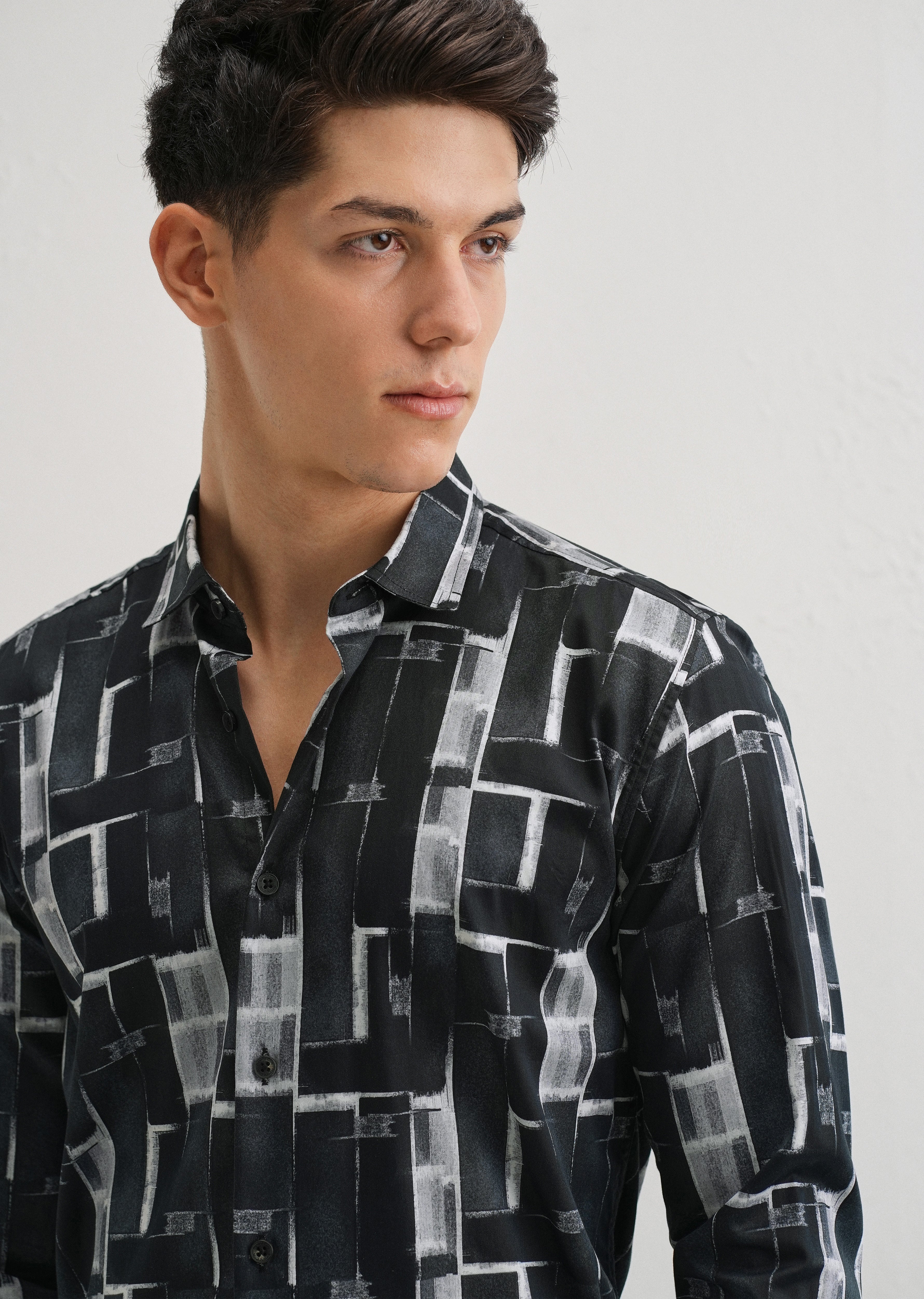Black Abstractox Printed shirt - Image 5
