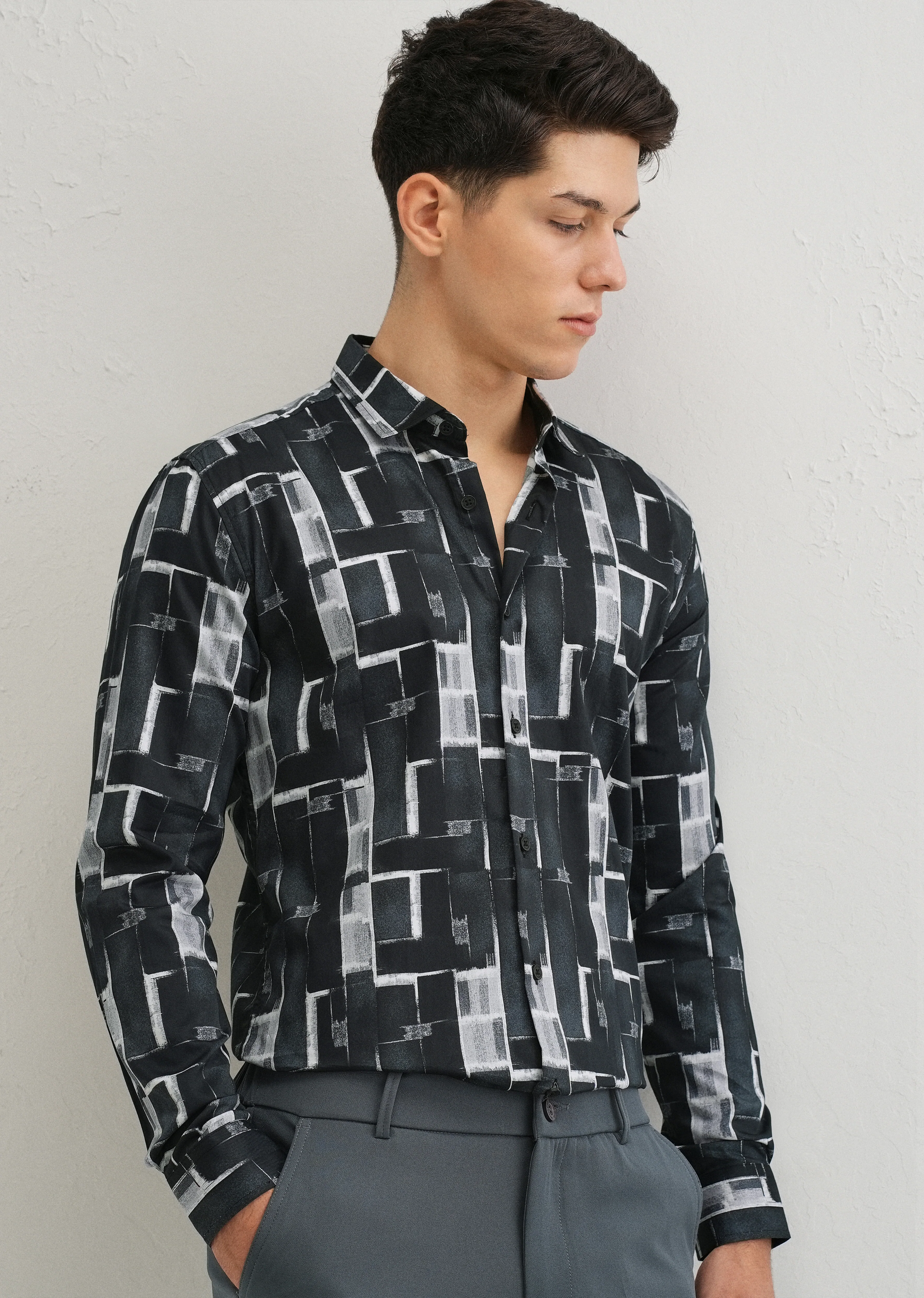 Black Abstractox Printed shirt - Image 7