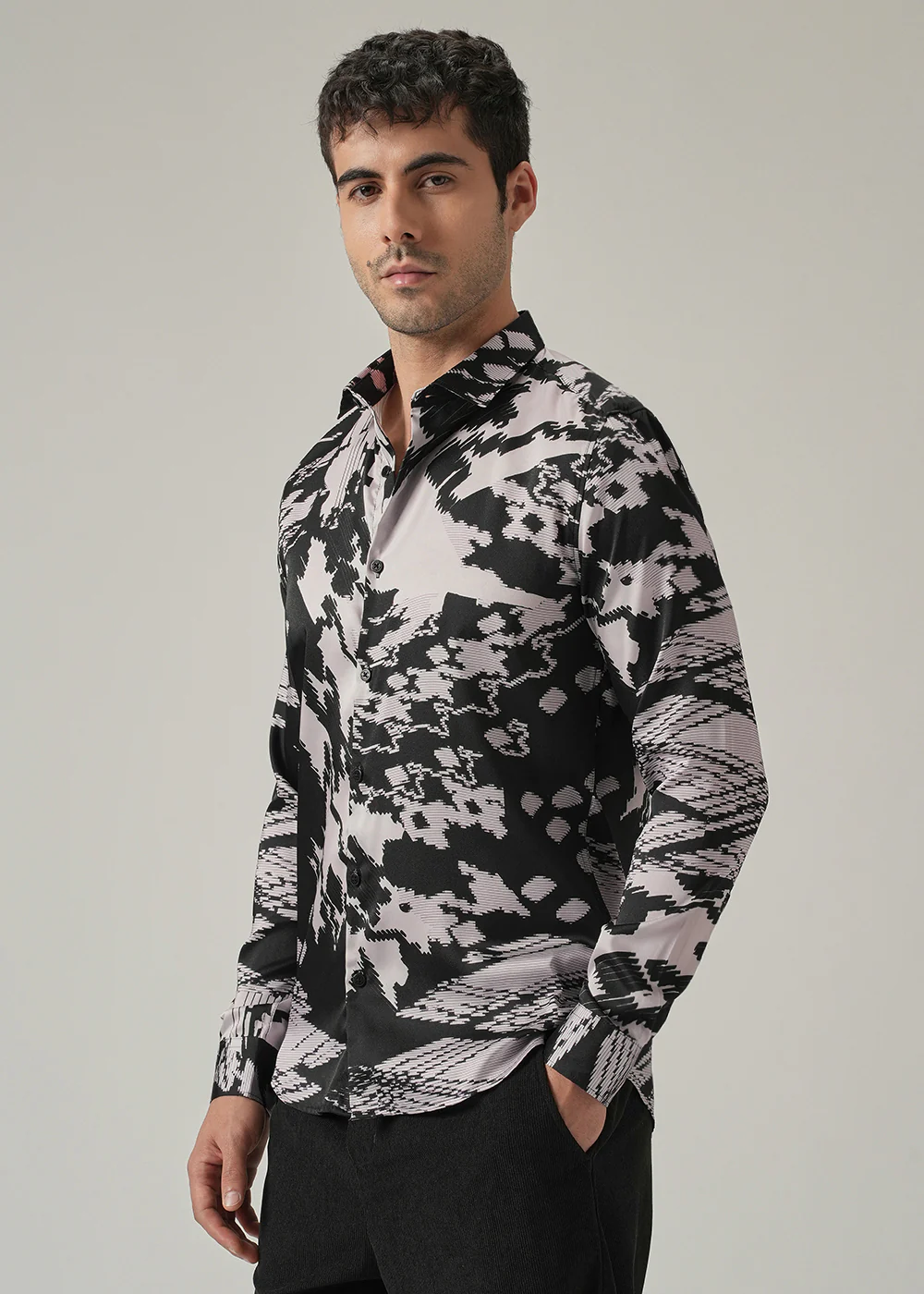 Black and White Print Shirt - Image 4