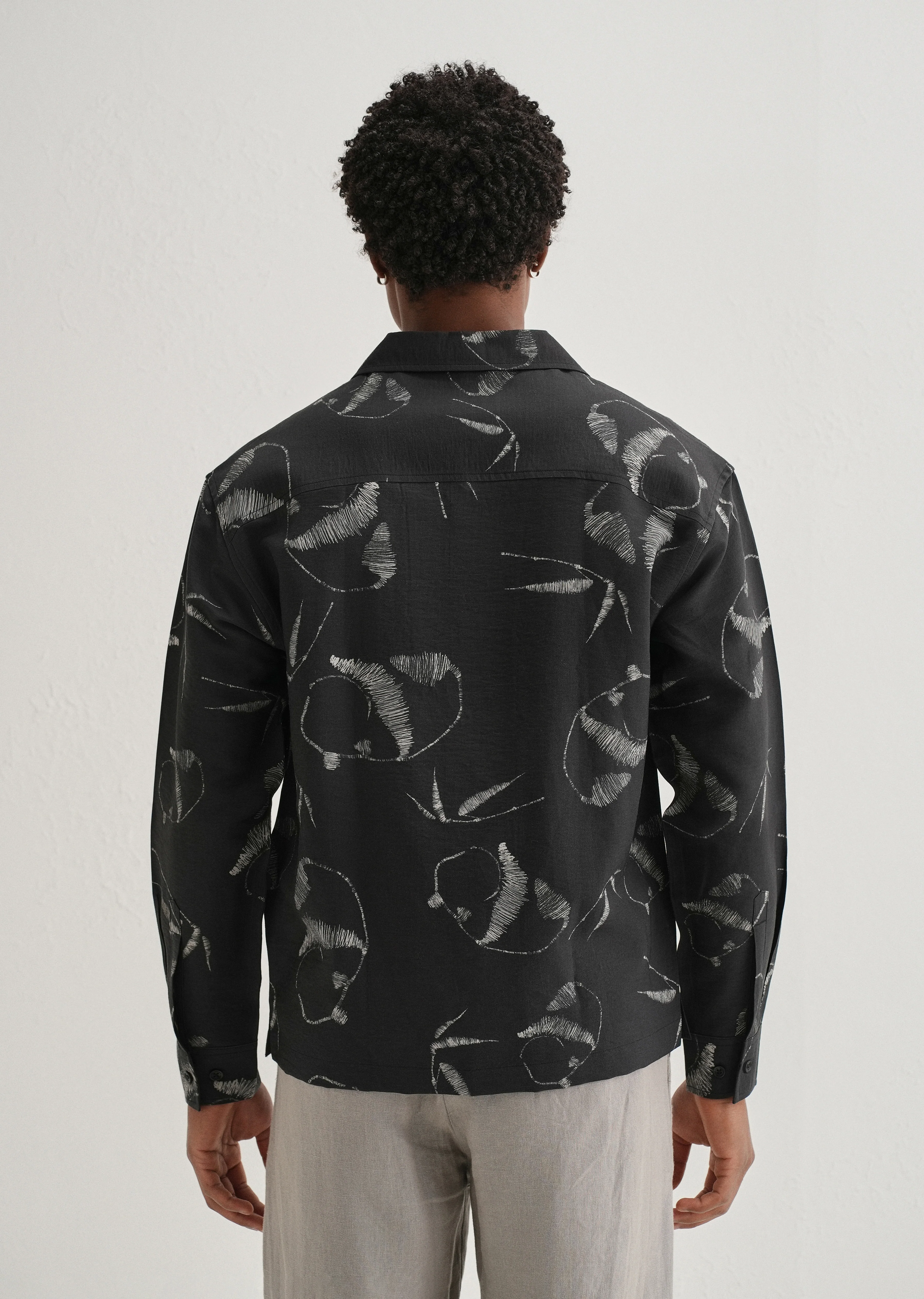Black Artistic Printed Shirt - Image 2