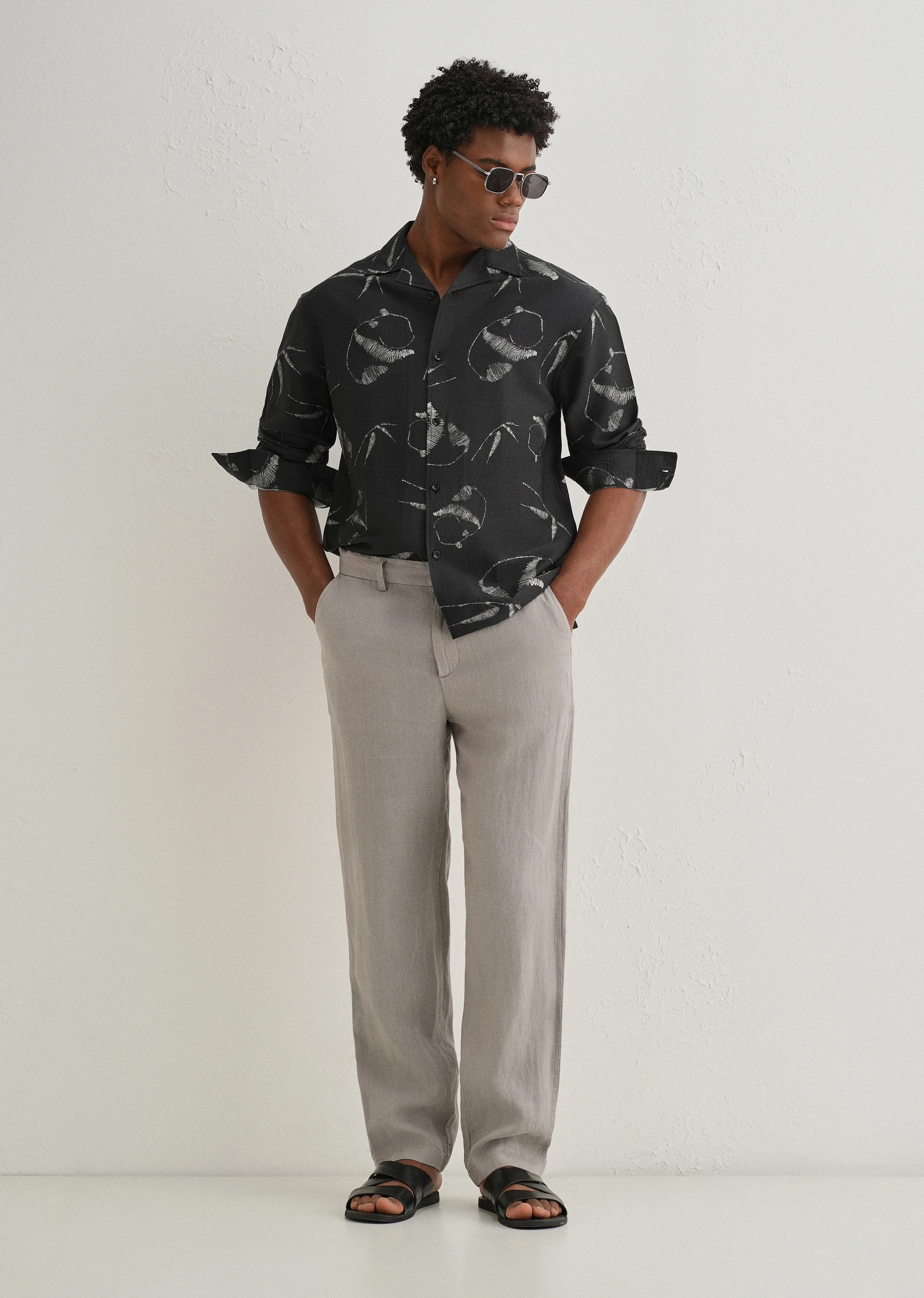 Black Artistic Printed Shirt - Image 6