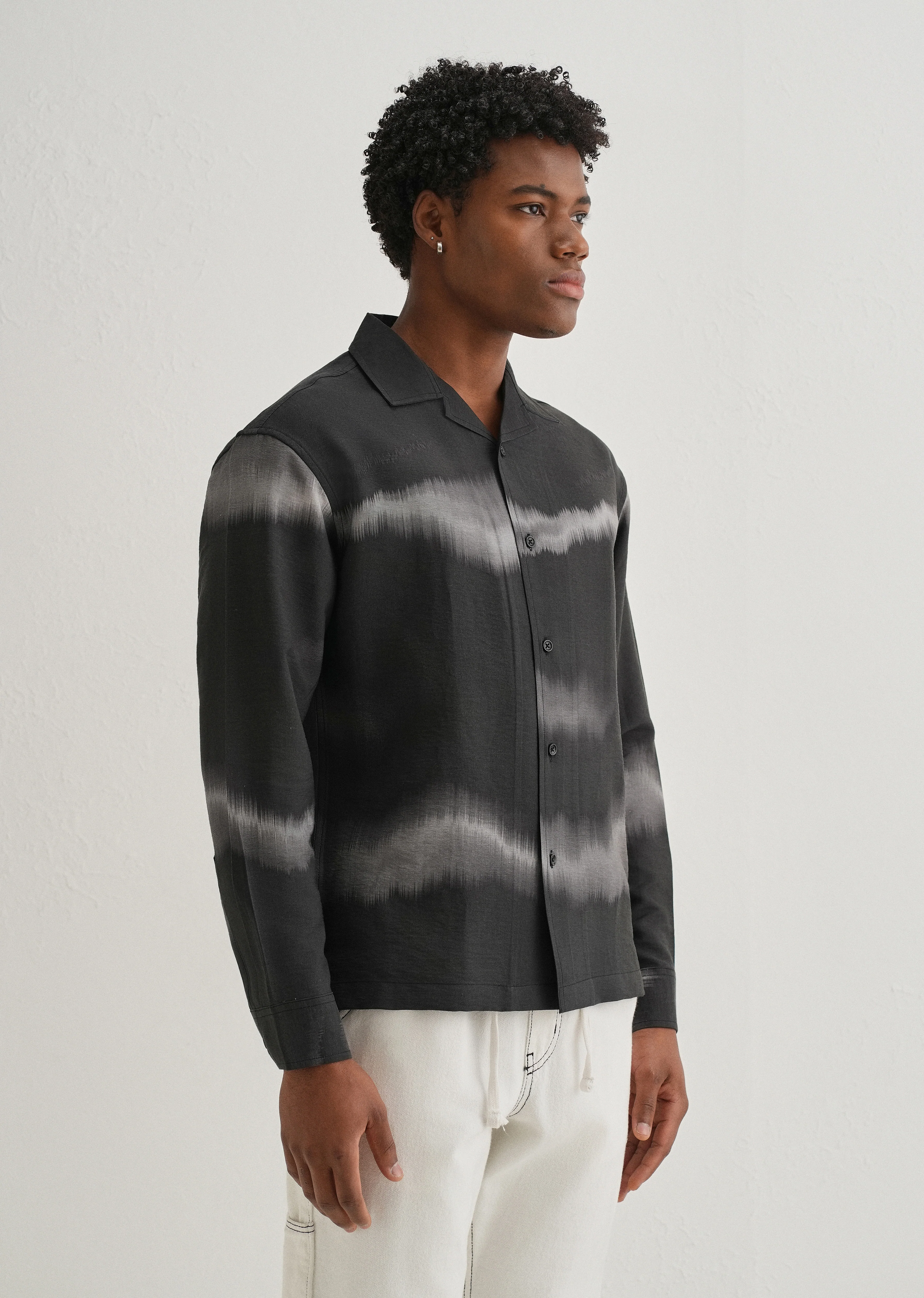 Black Ash Wave Printed Shirt - Image 4