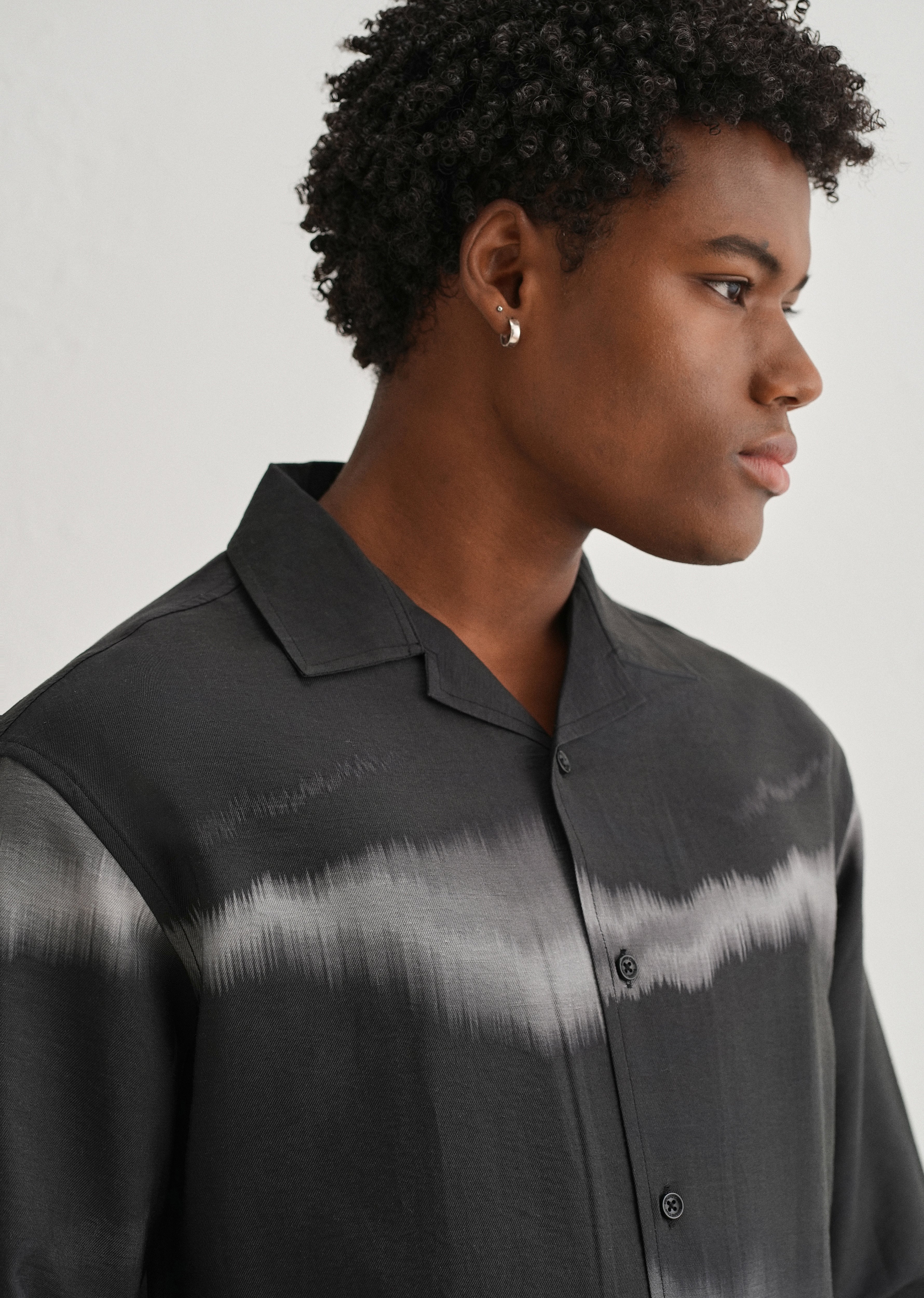 Black Ash Wave Printed Shirt - Image 5