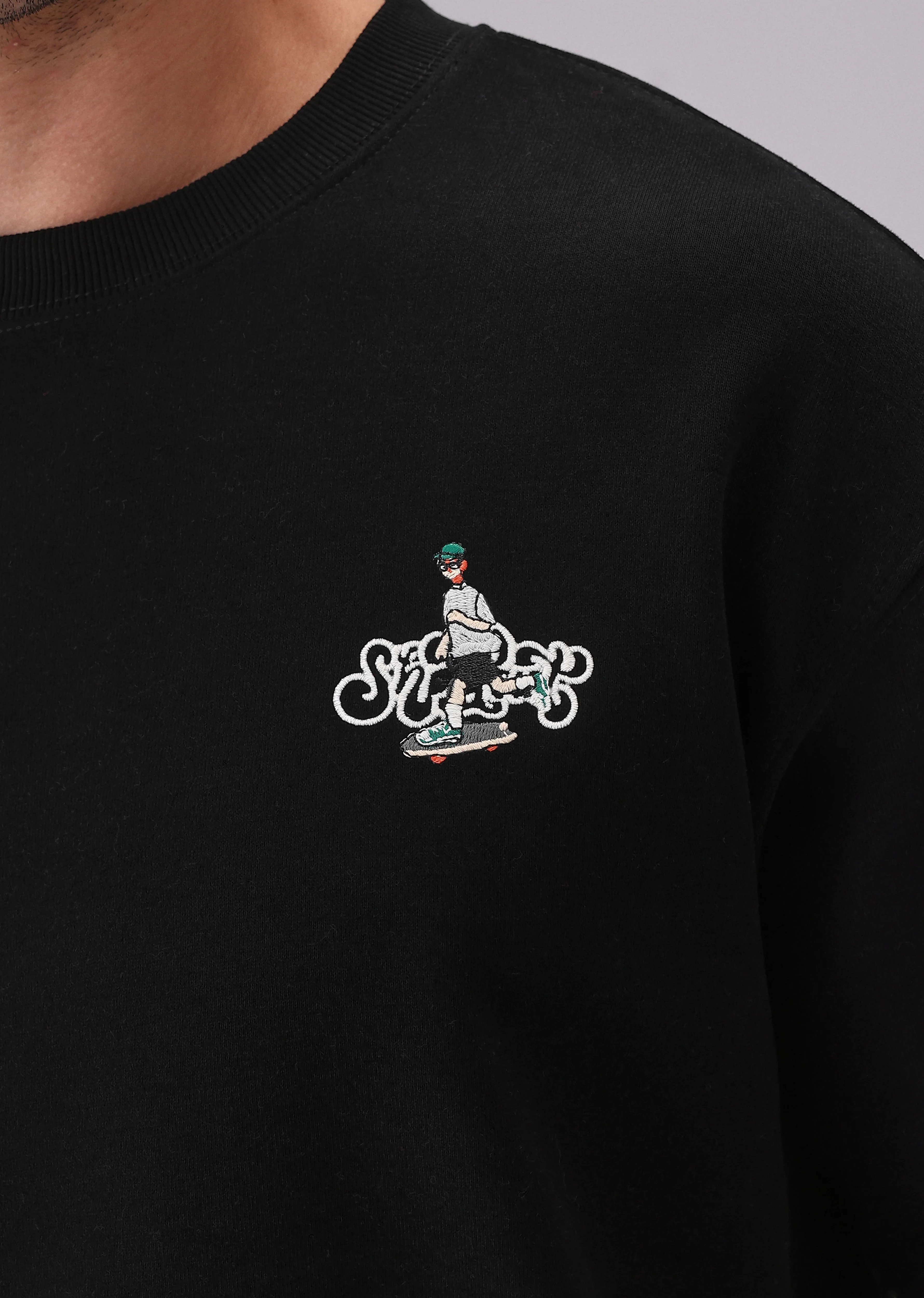 Black Back Emboss Sweatshirt - Image 5
