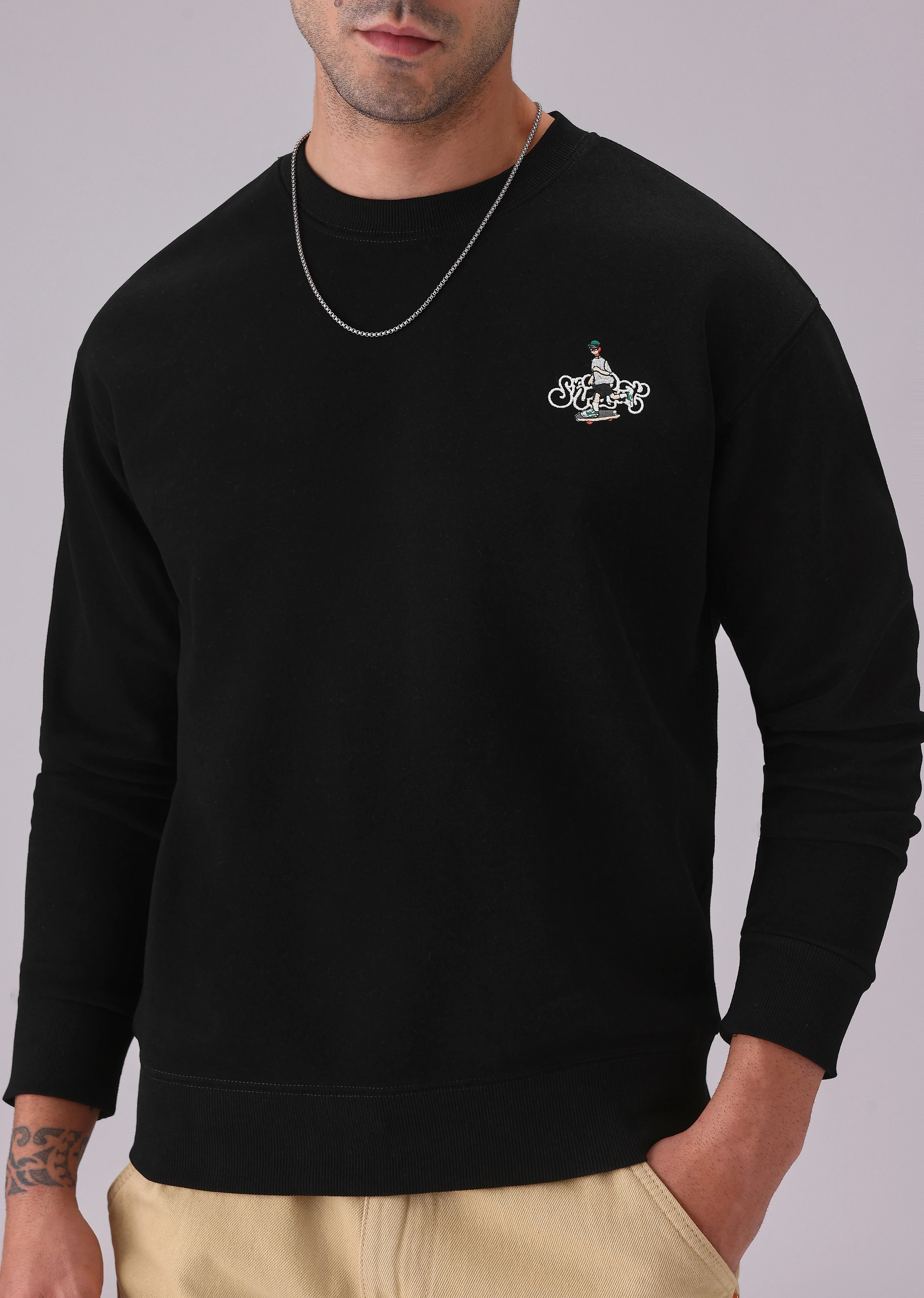 Black Back Emboss Sweatshirt - Image 7