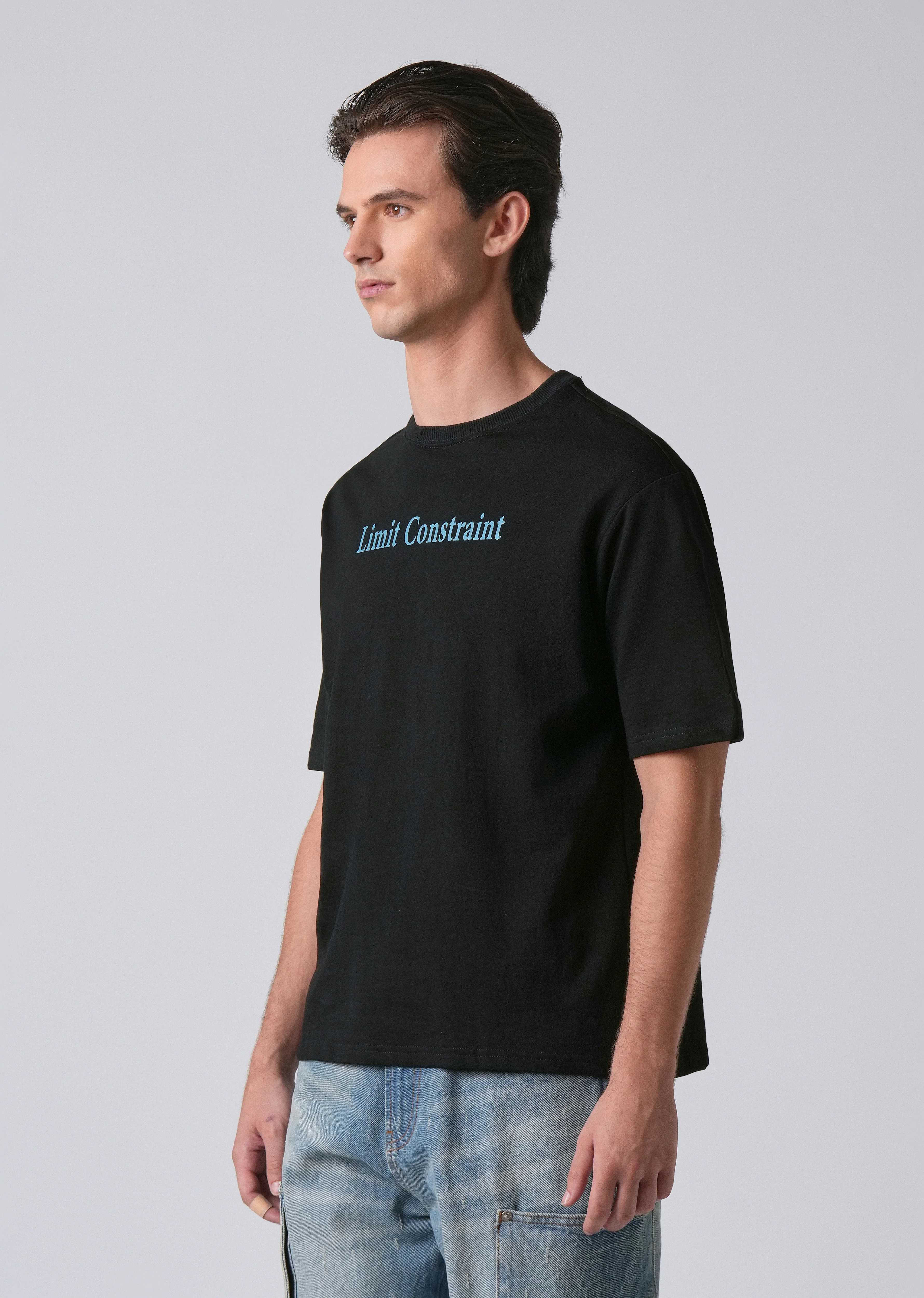Black Back Print Relaxed Fit T- shirt - Image 4