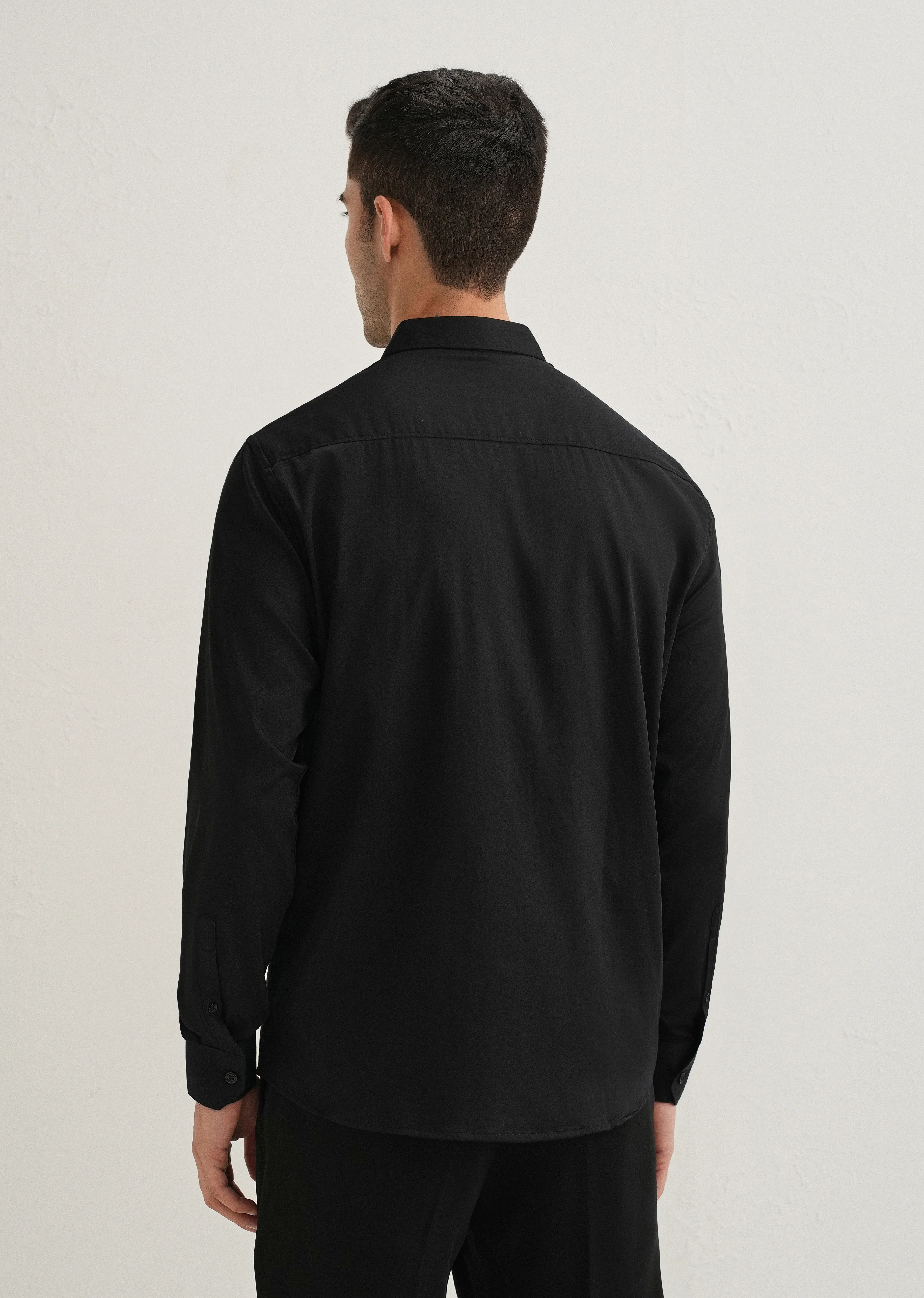 Black Blossom Embroidered Designer Shirt - Image 2