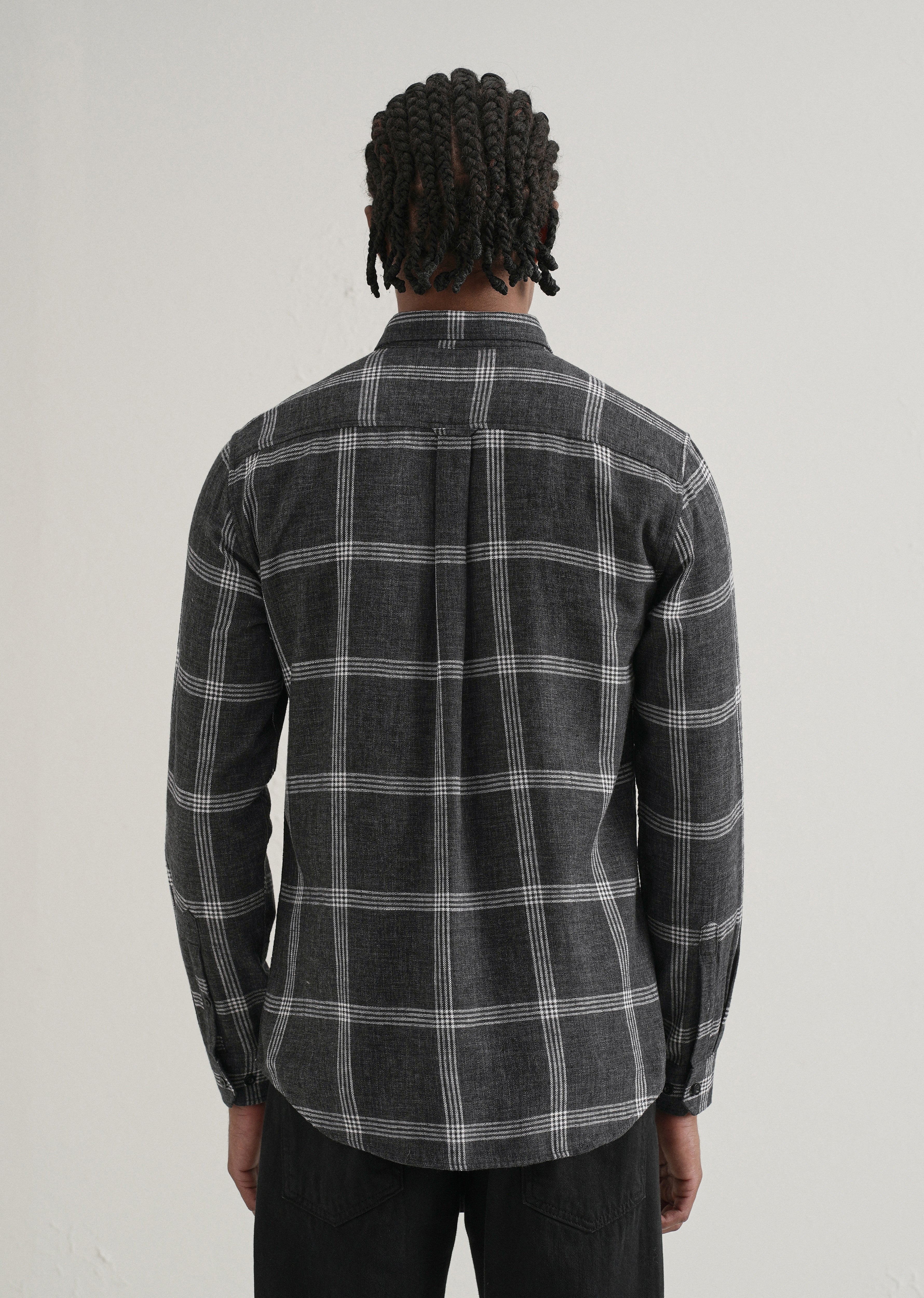 Melange Black Boxed Check Shirt - Image 2