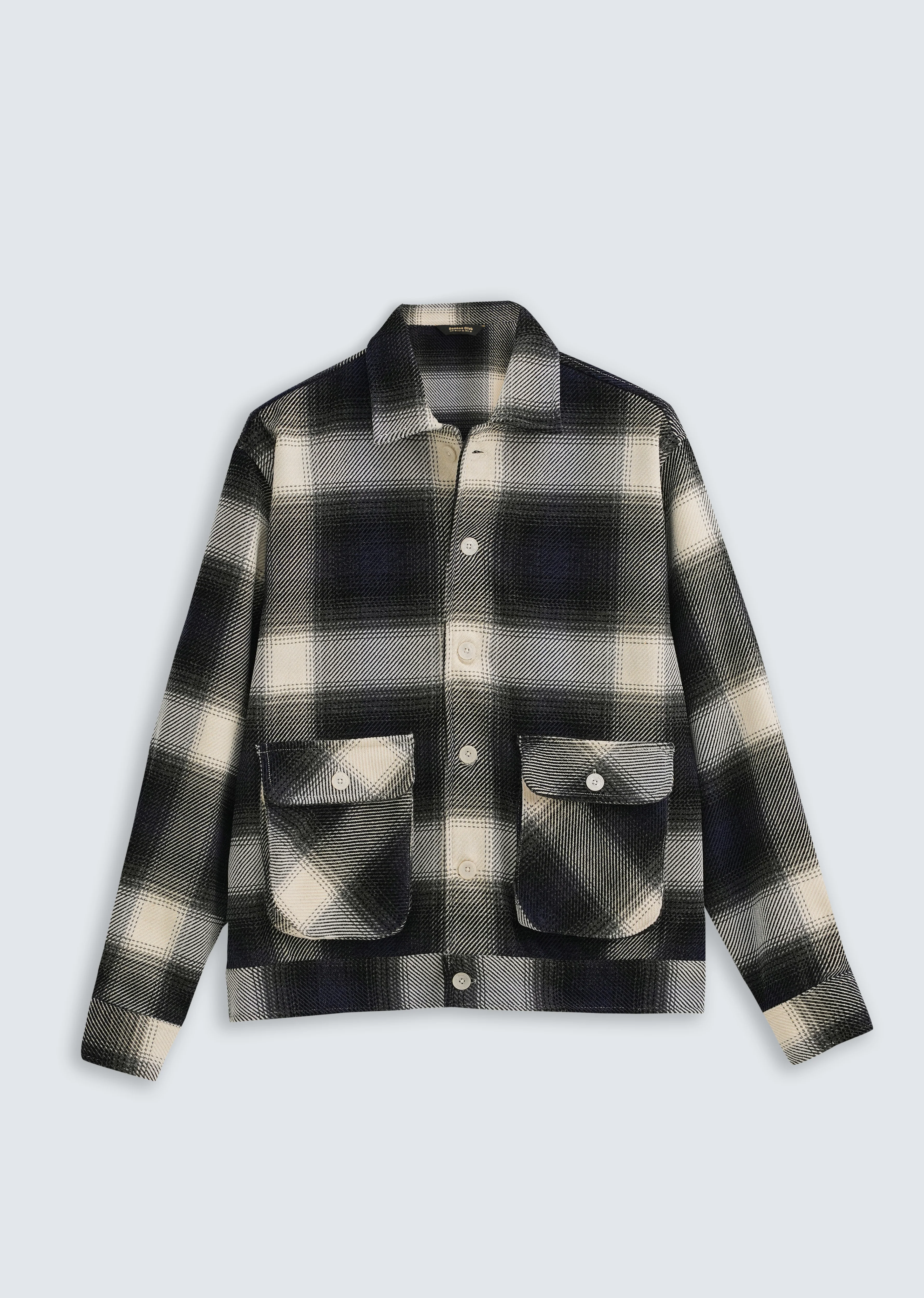 Black Brushed Check Utility Shacket - Image 2