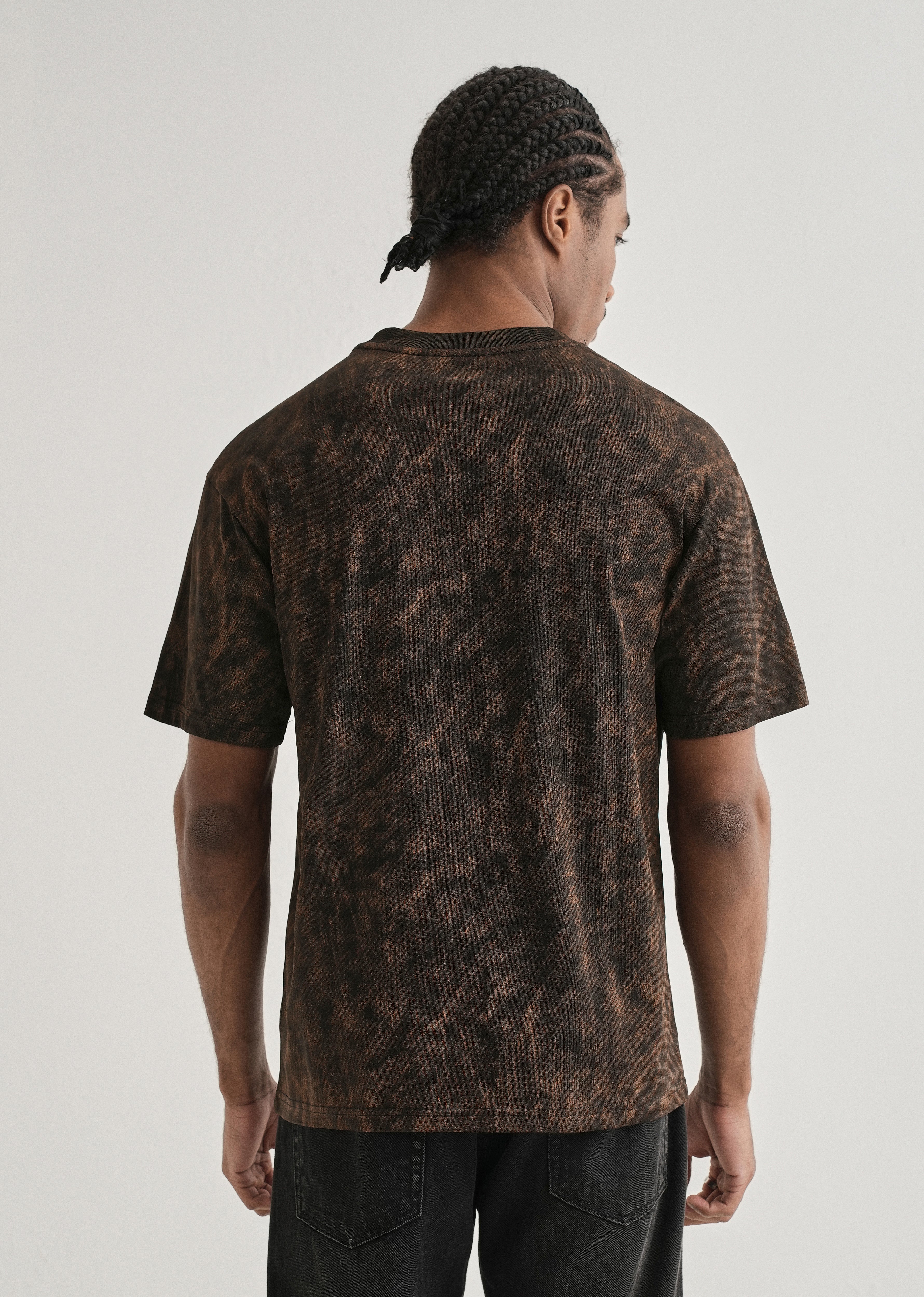 Black Brown Brushstroke Oversized T-shirt - Image 2