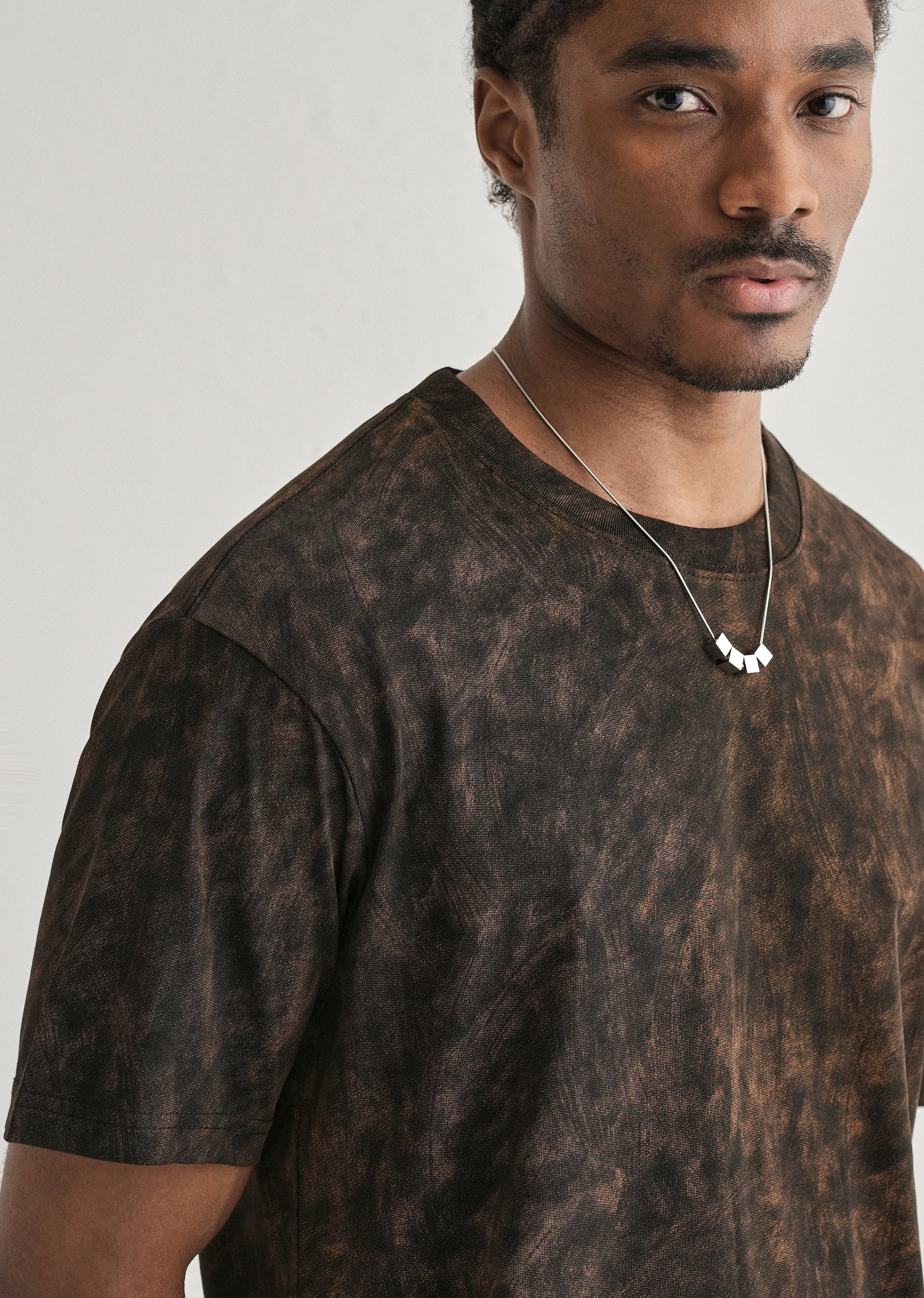 Black Brown Brushstroke Oversized T-shirt - Image 5