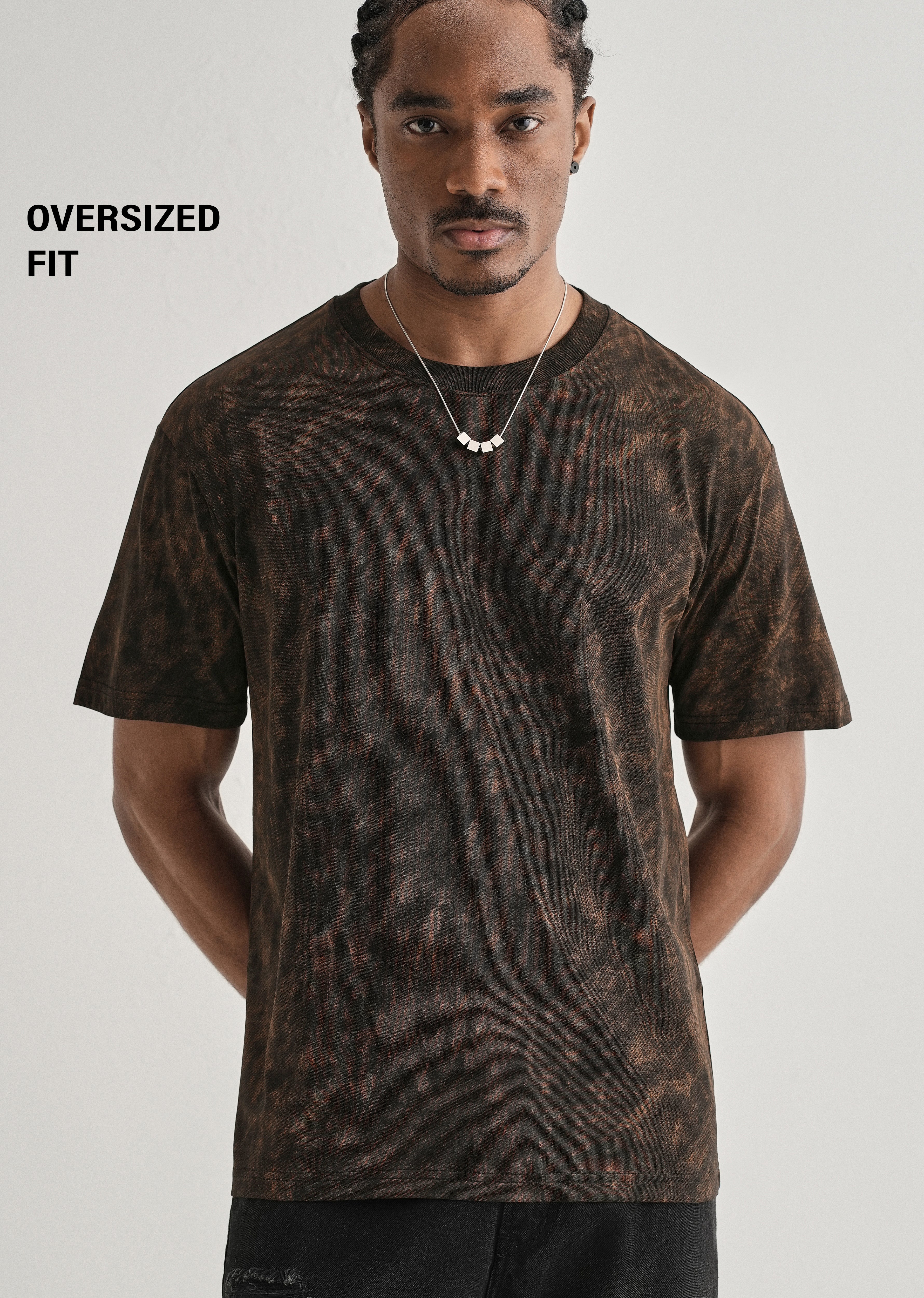 Black Brown Brushstroke Oversized T-shirt - Image 7