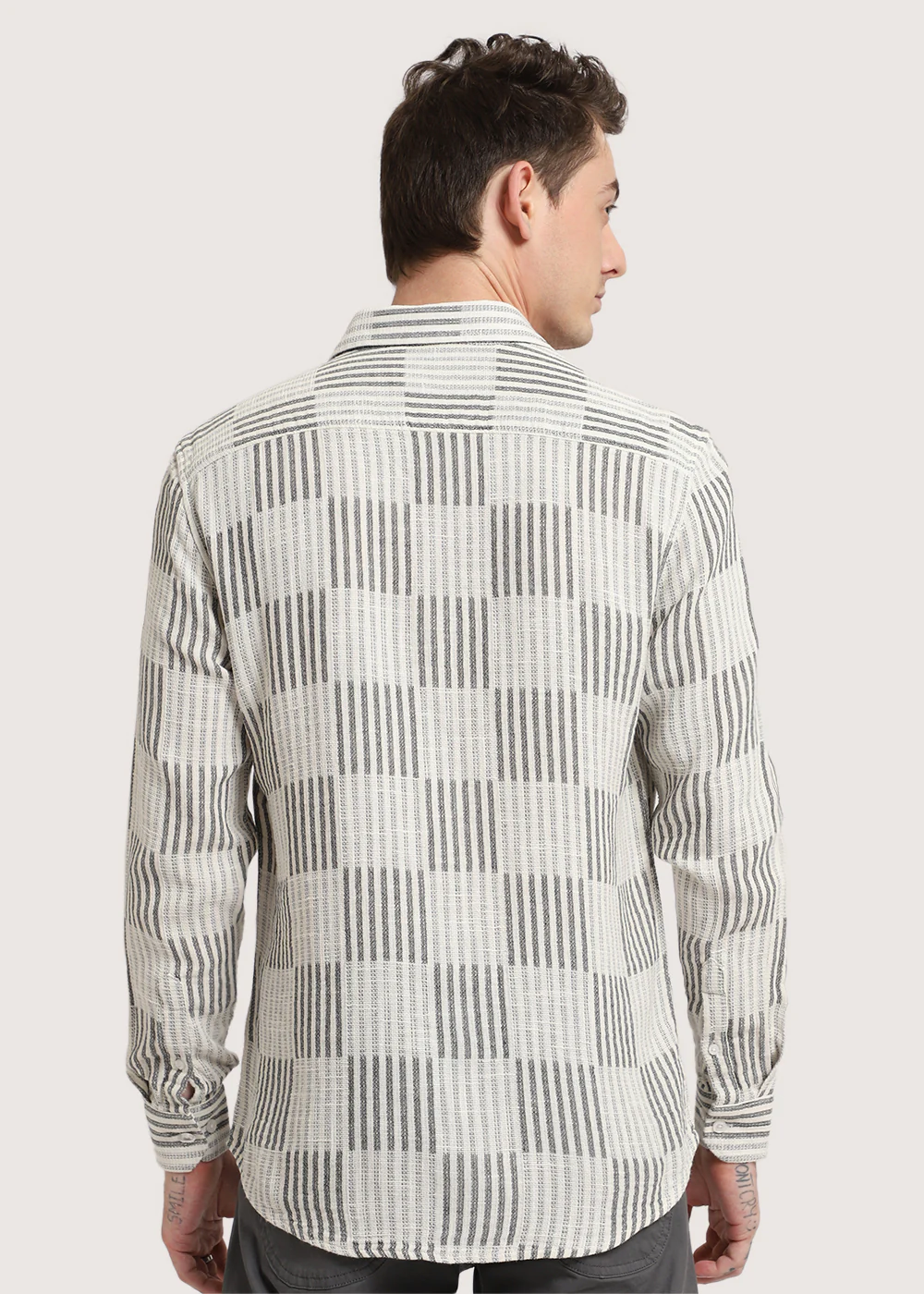 Black Checker Textured Shirt - Image 4