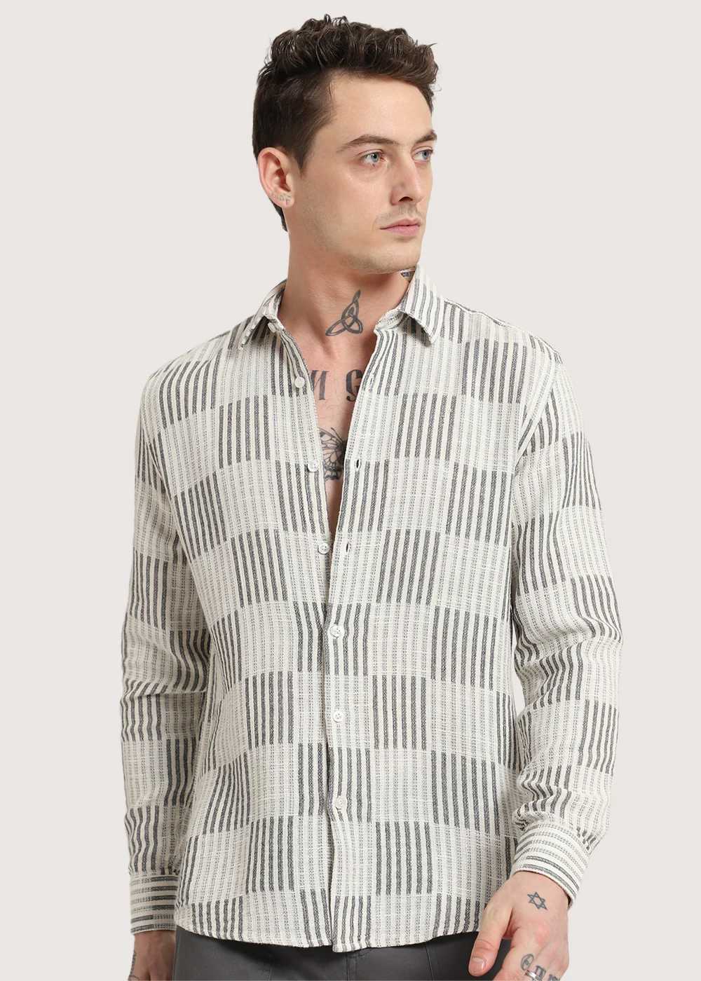 Black Checker Textured Shirt - Image 5