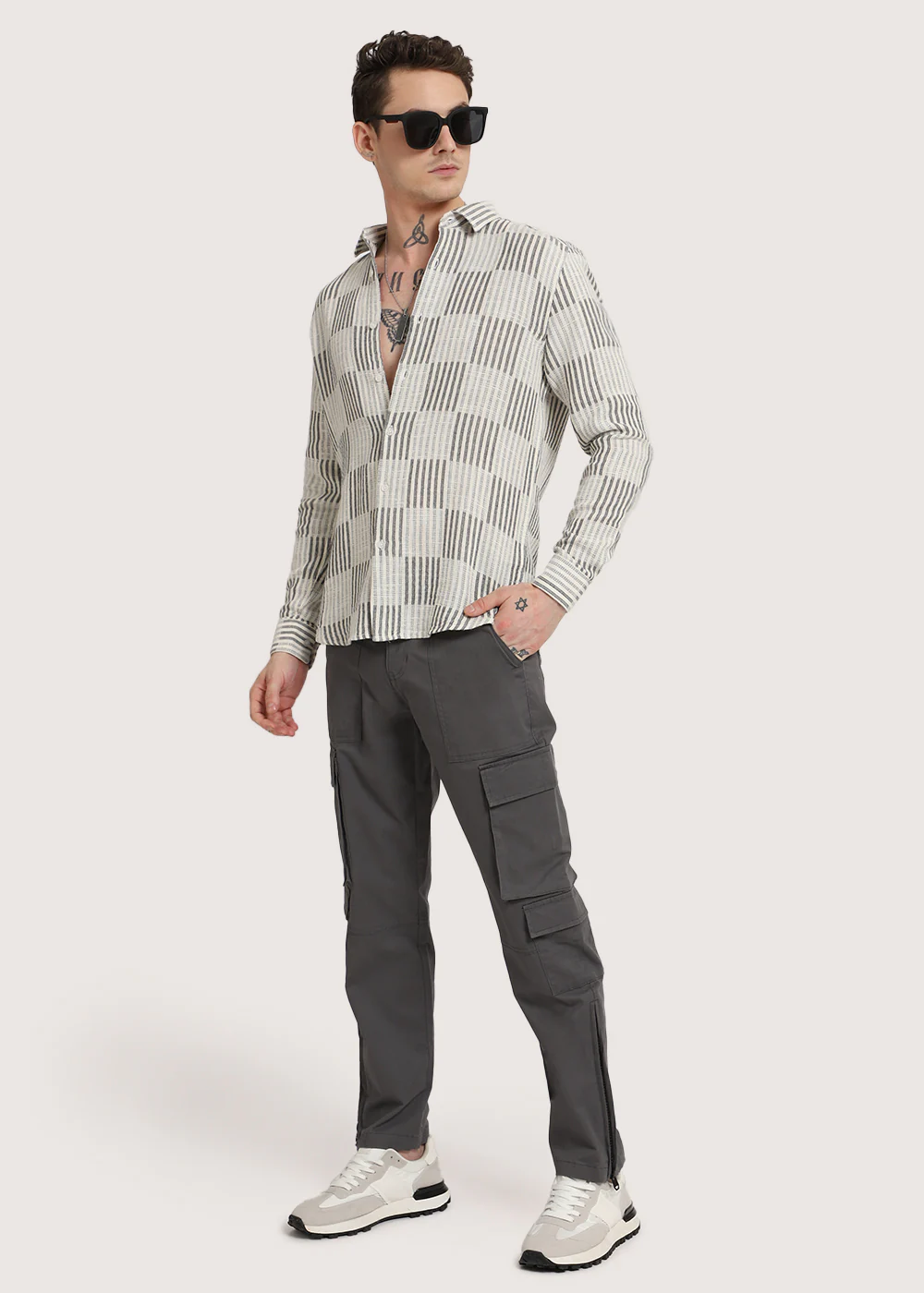 Black Checker Textured Shirt - Image 7