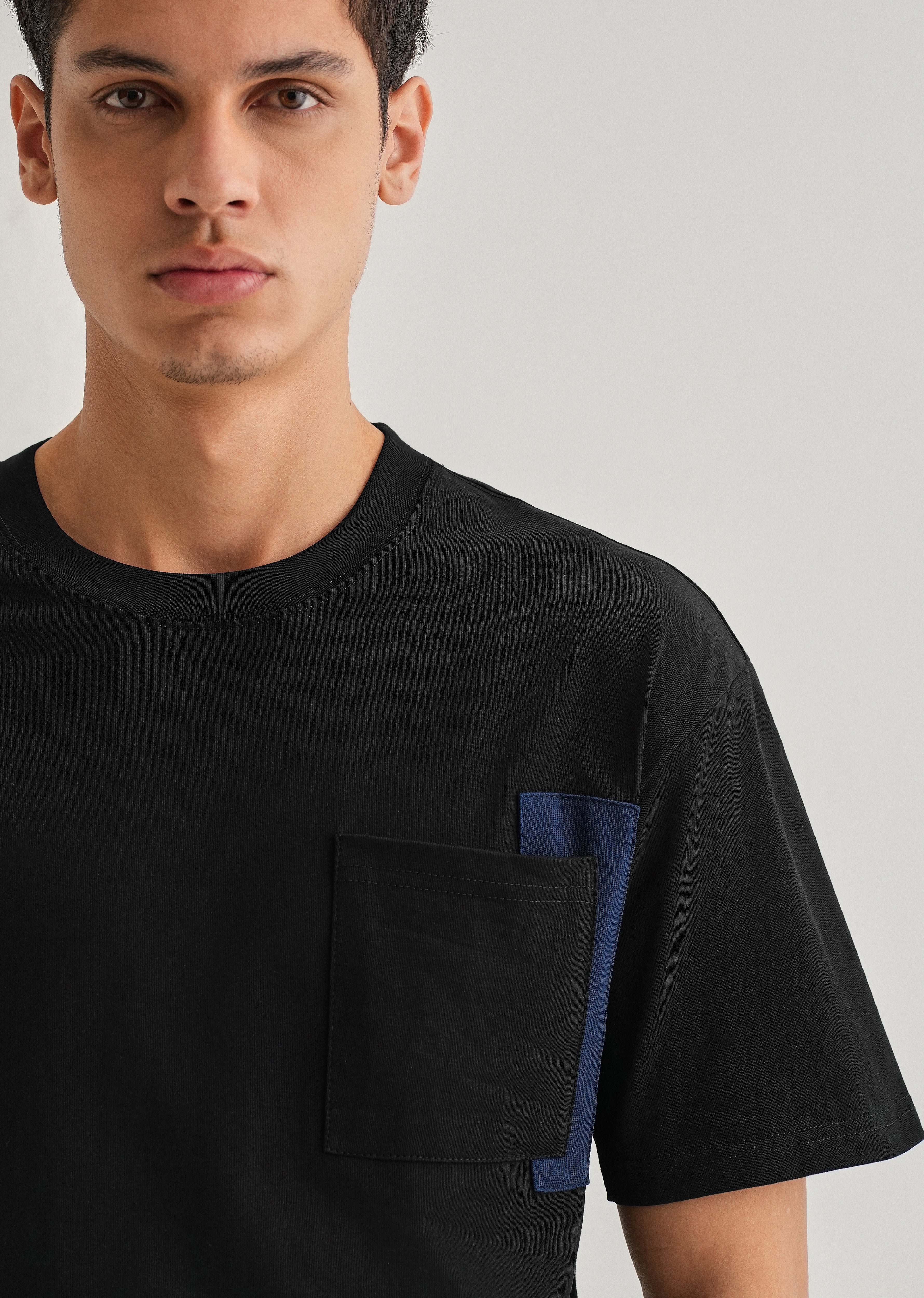 Black Colourblock Oversized T-shirt - Image 5