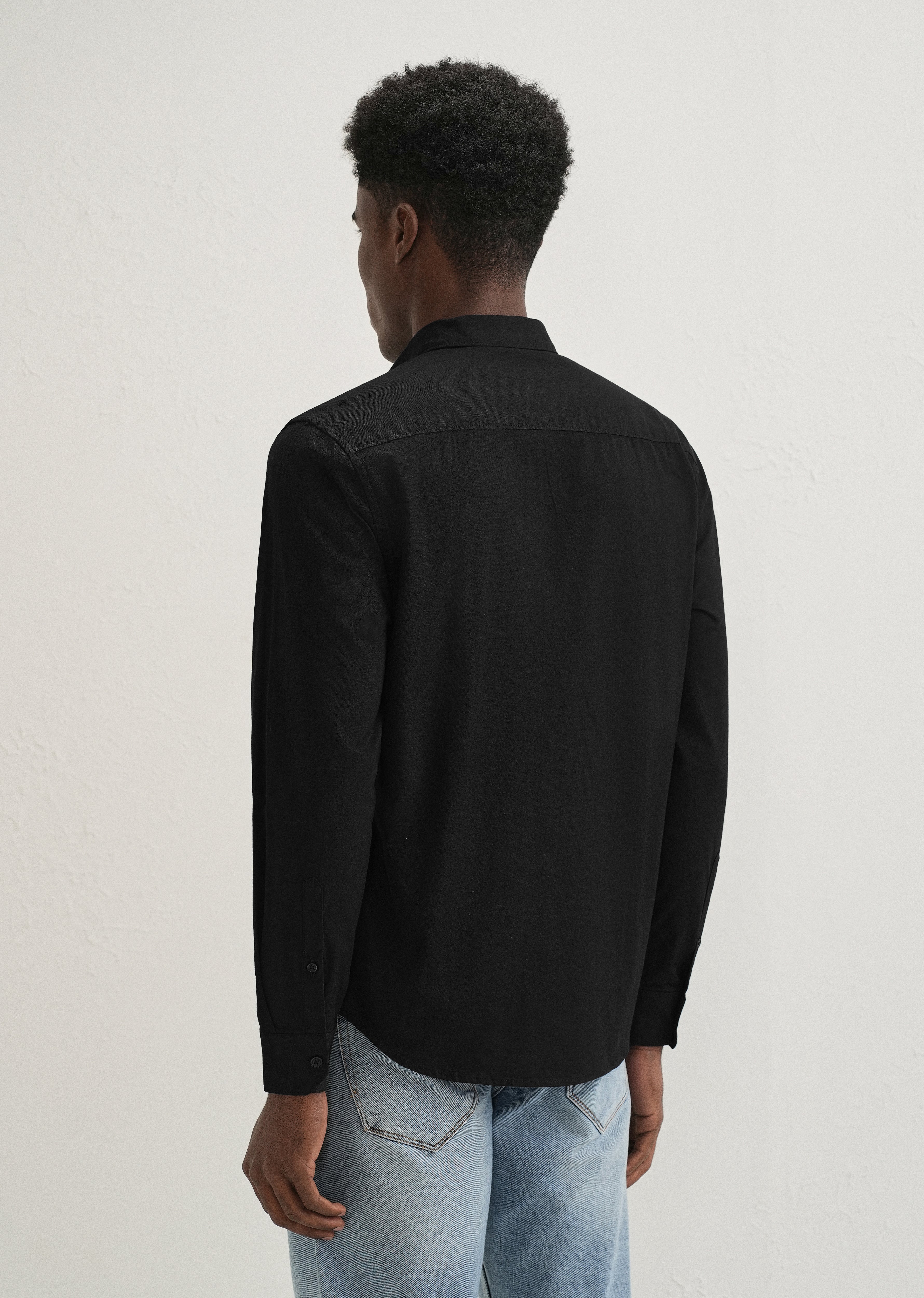Black Contrast Placket Shirt - Image 5