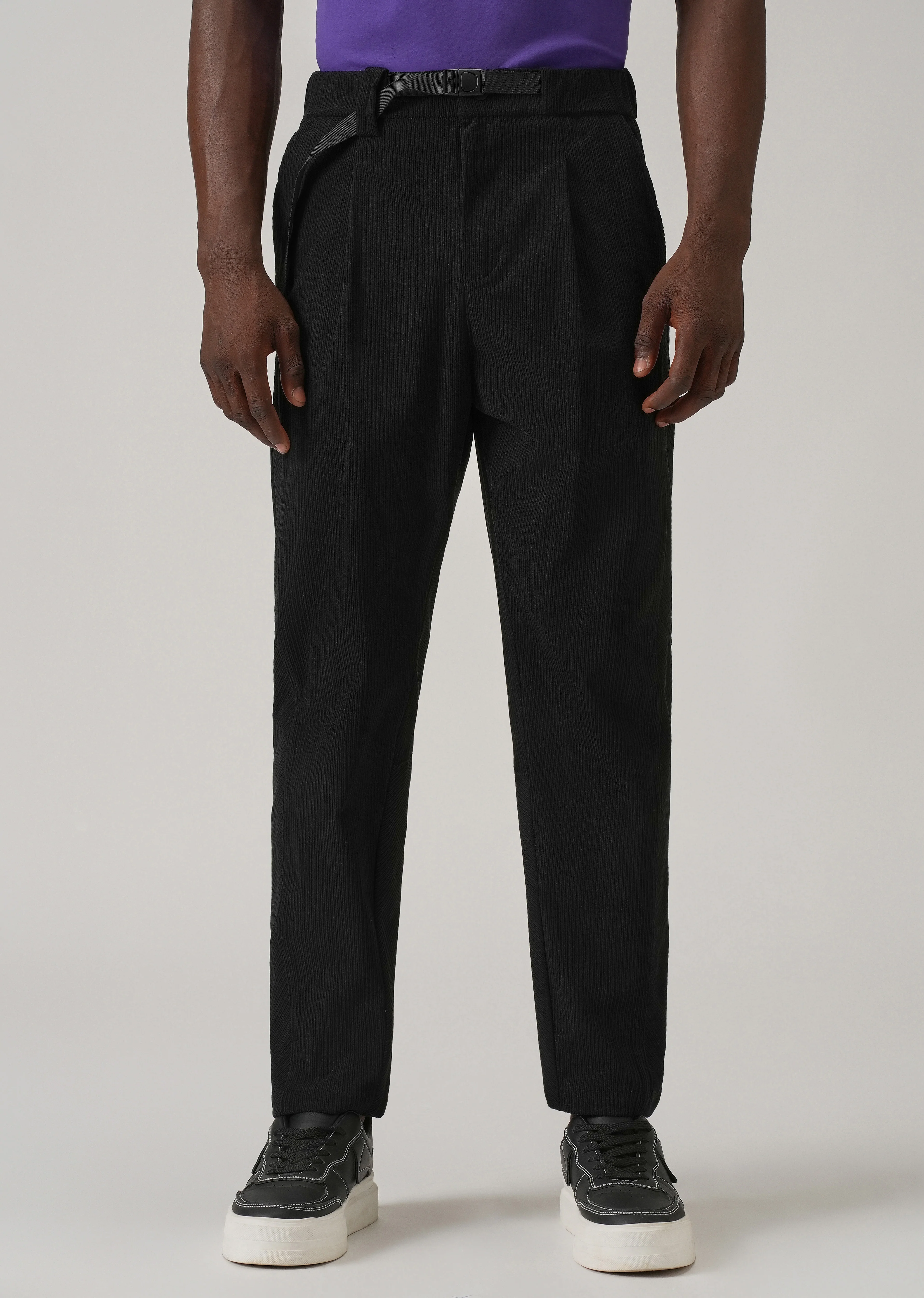 Black Corduroy Belted Pant - Image 3