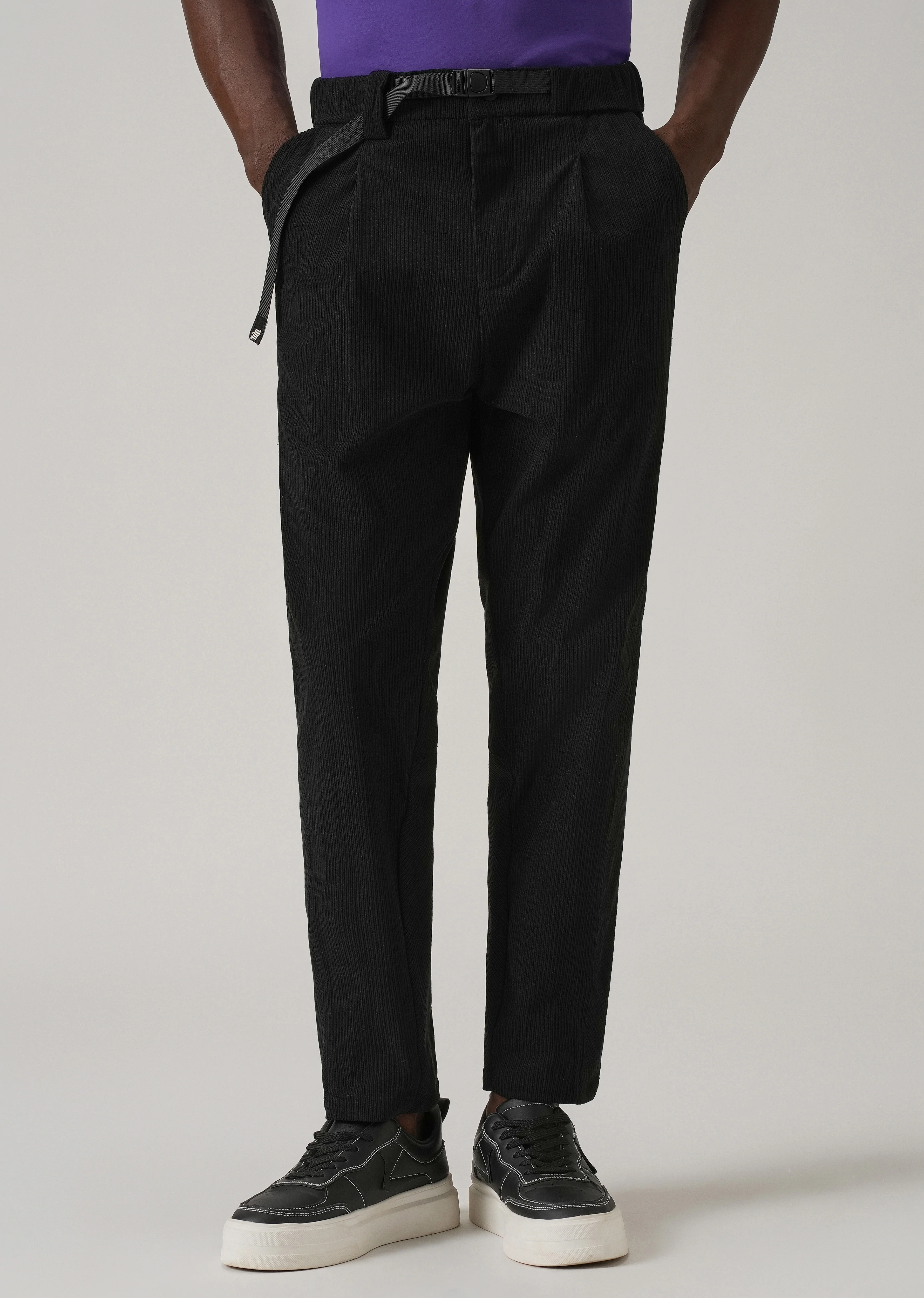 Black Corduroy Belted Pant - Image 7