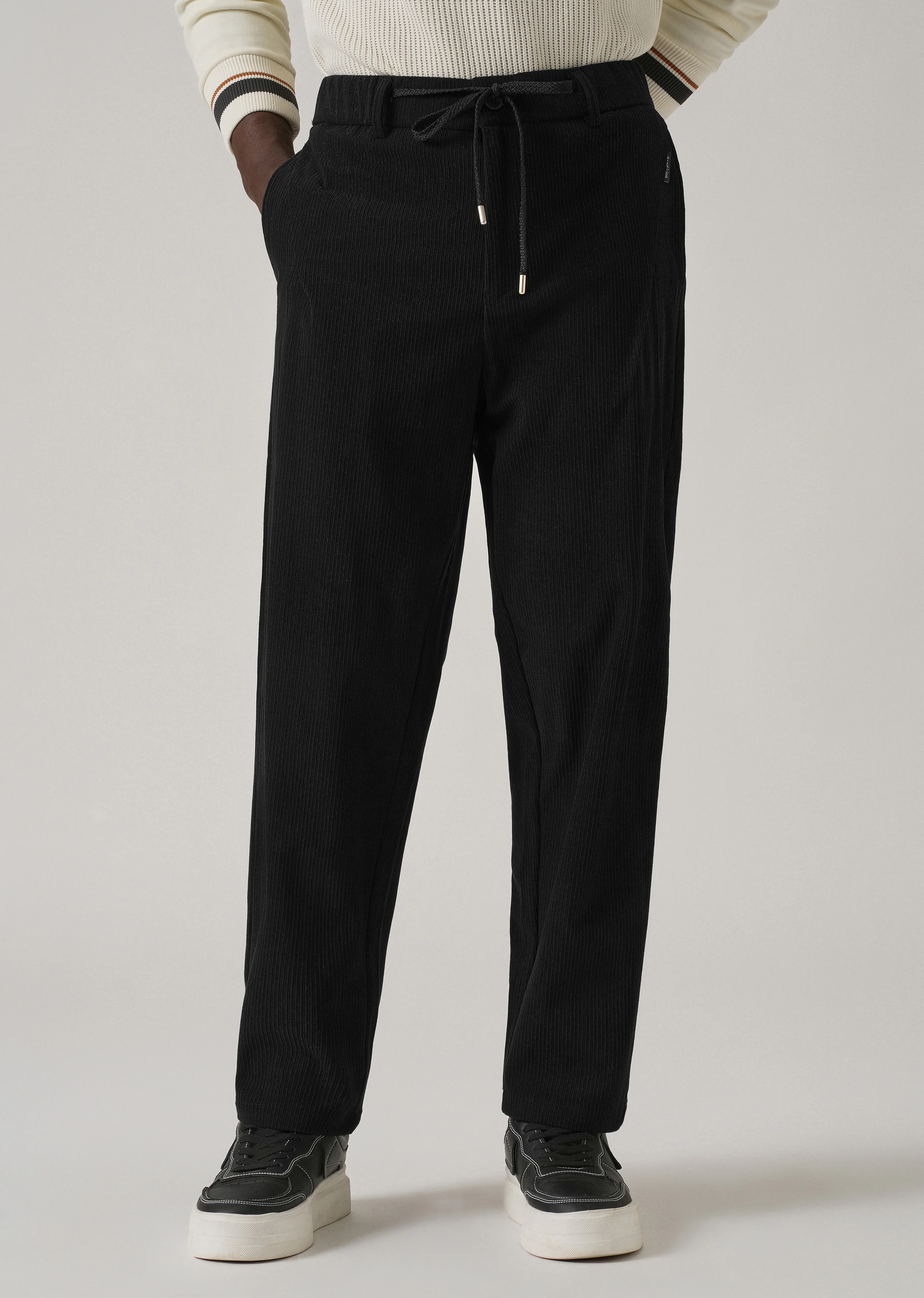Black Corduroy Drawstring Pant - Image 7