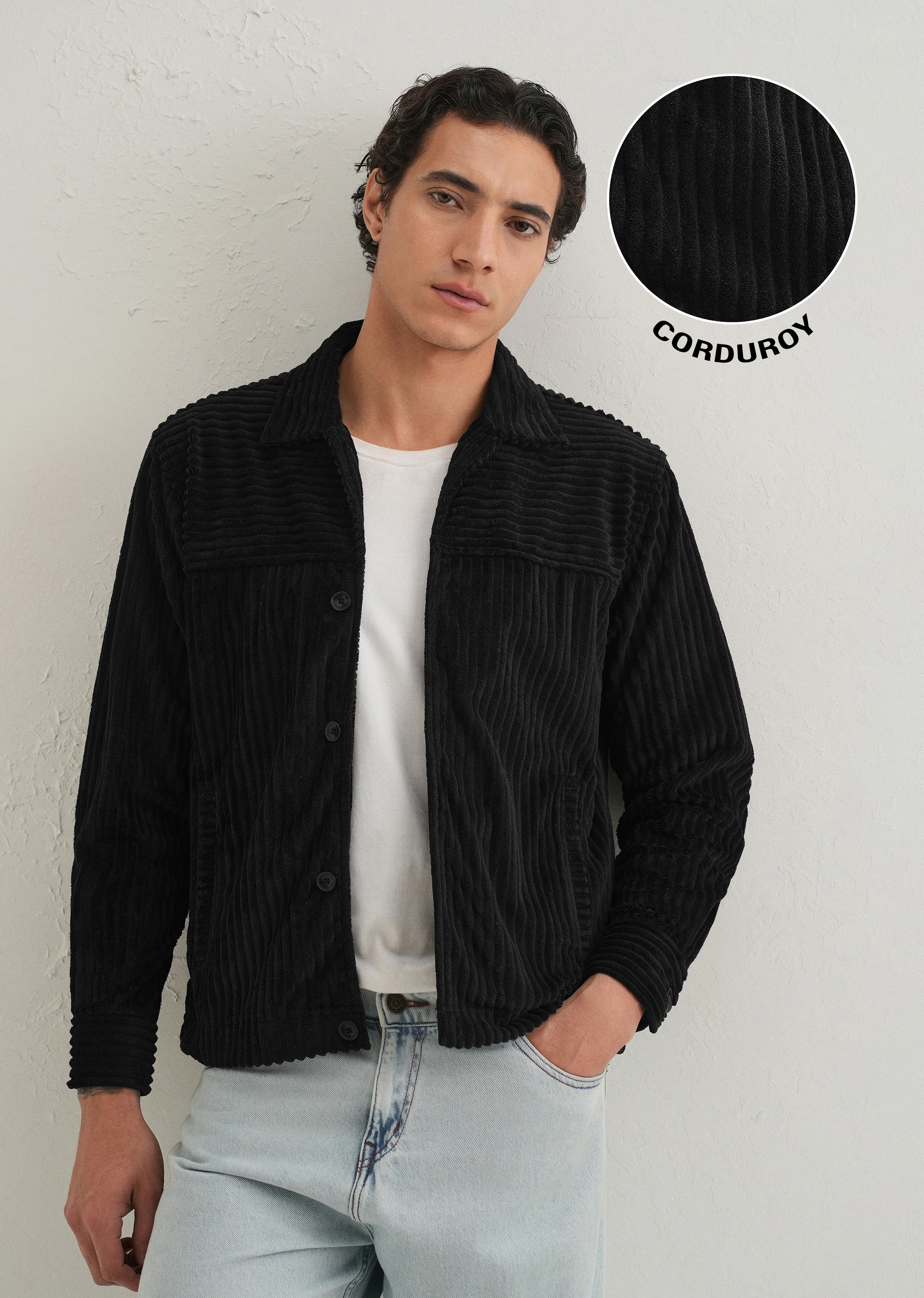 Black Corduroy Shacket - Image 7