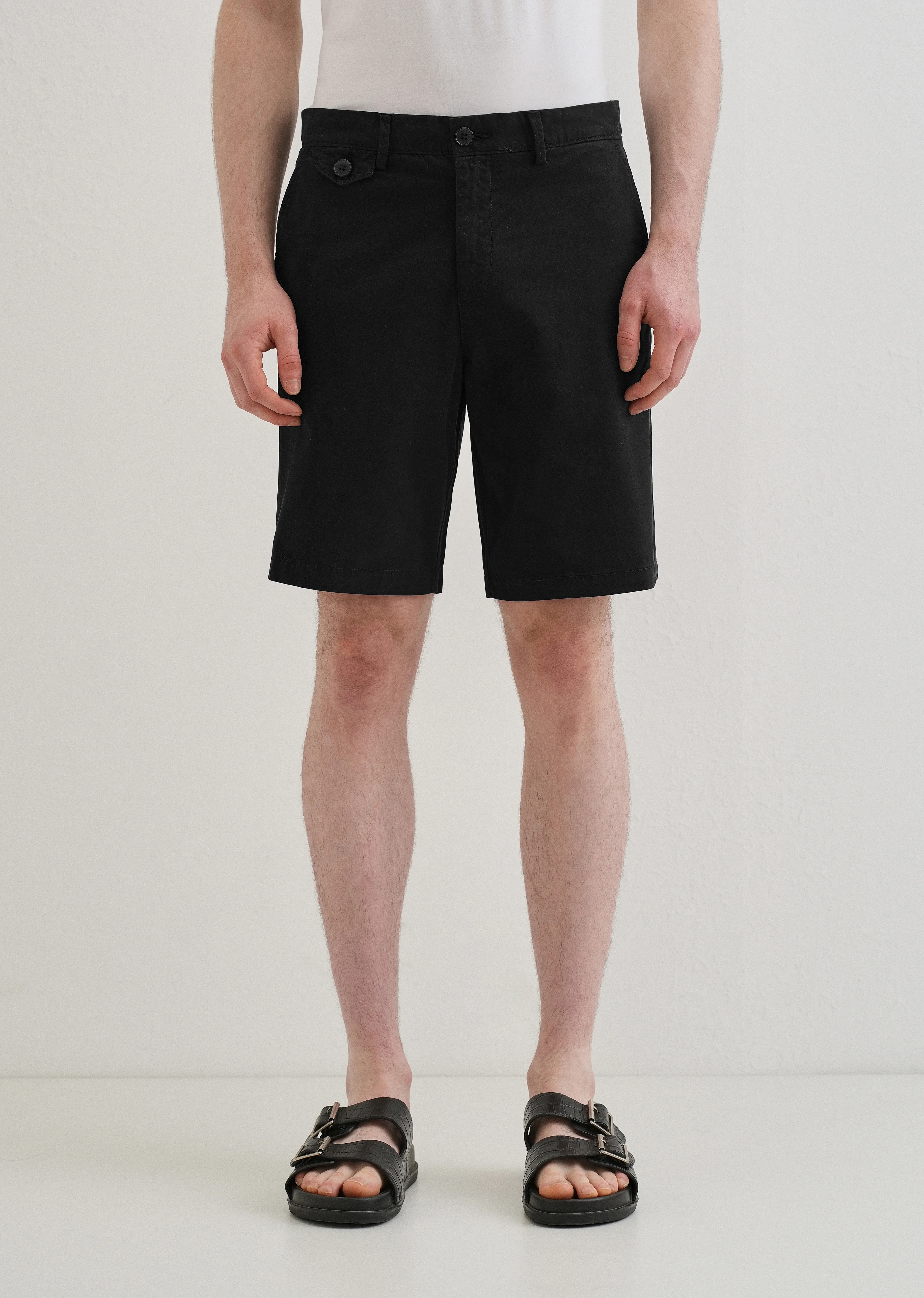 Black Cotton Shorts - Image 3