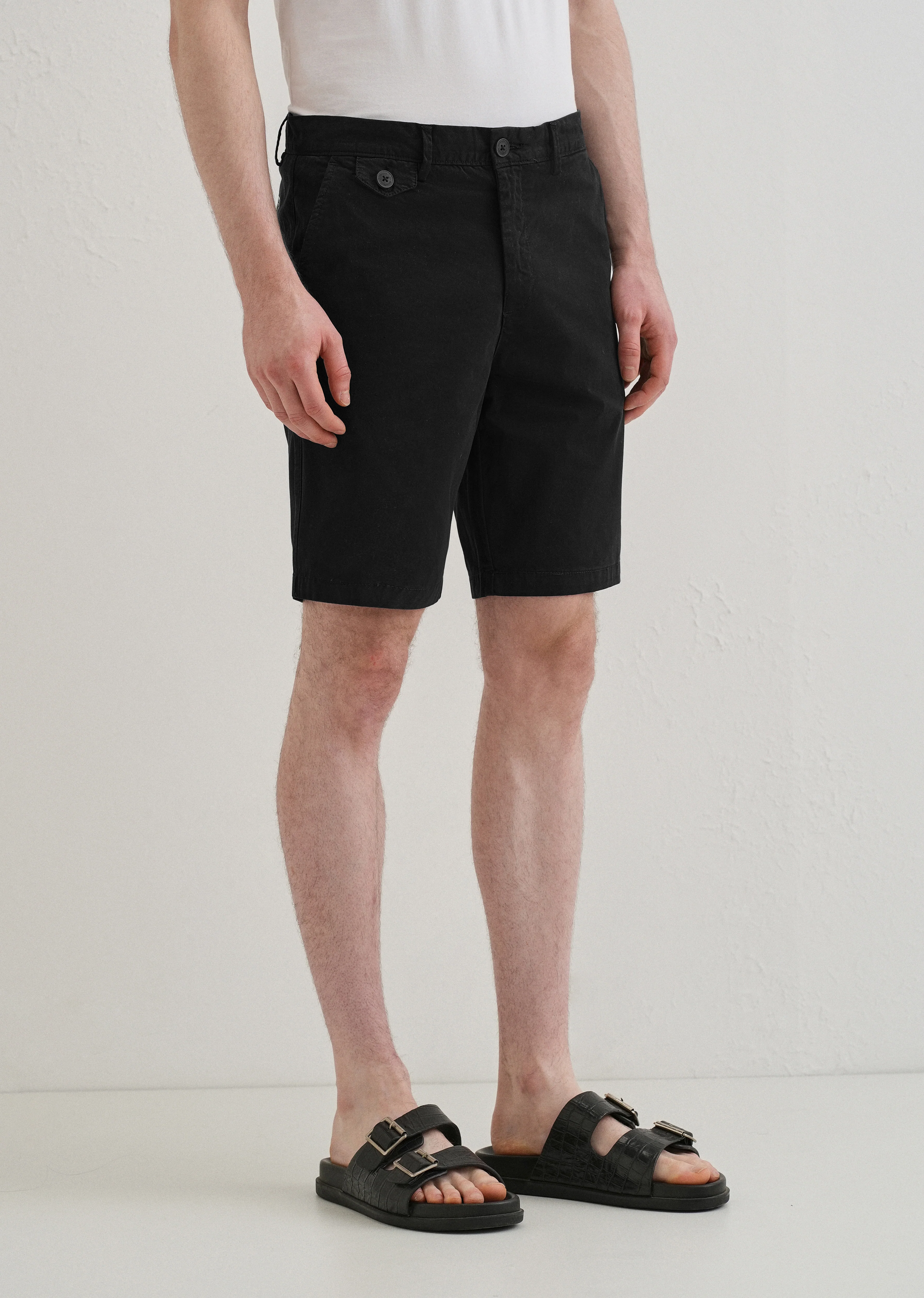 Black Cotton Shorts - Image 4