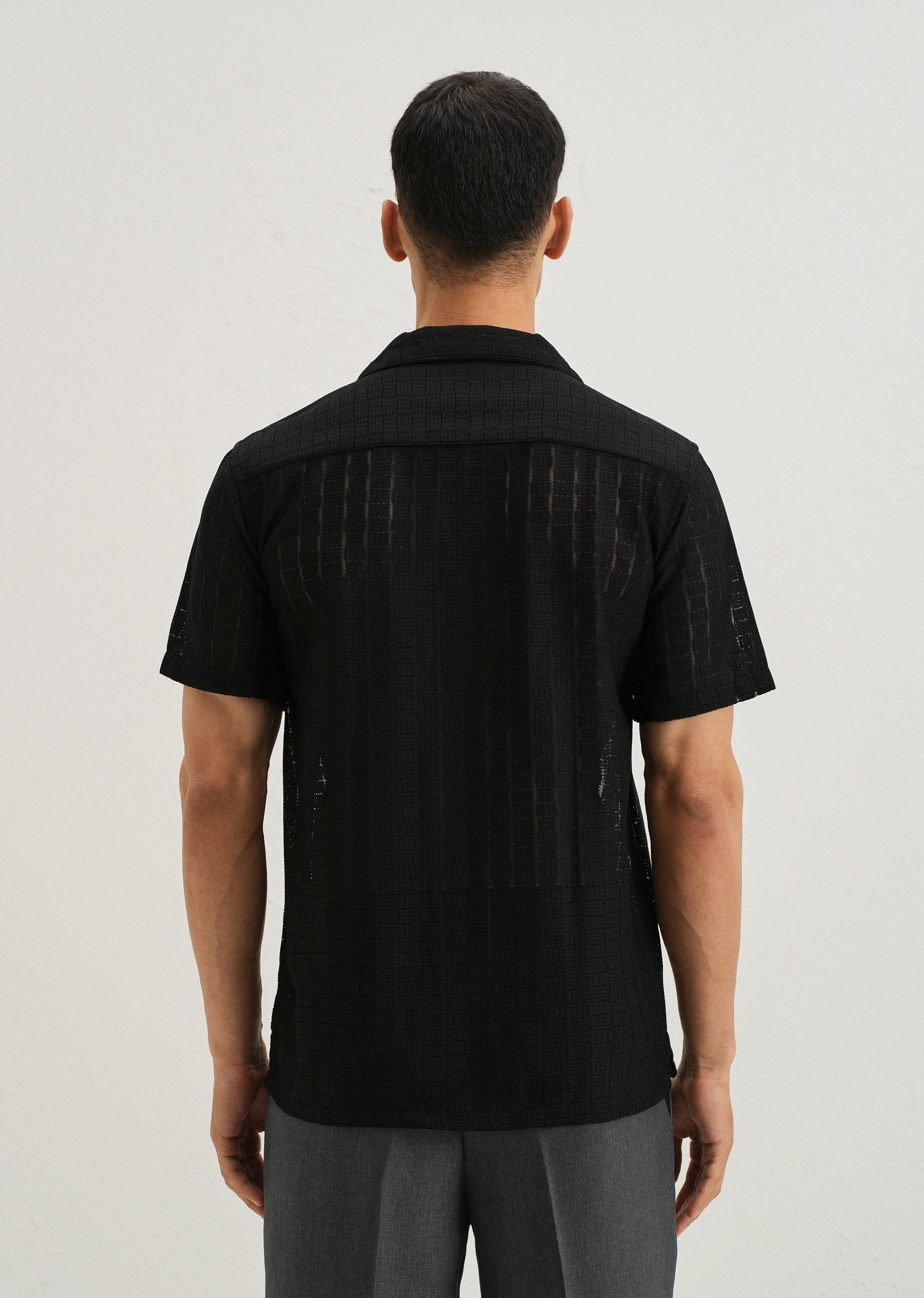 Black Crochet Shirt - Image 2