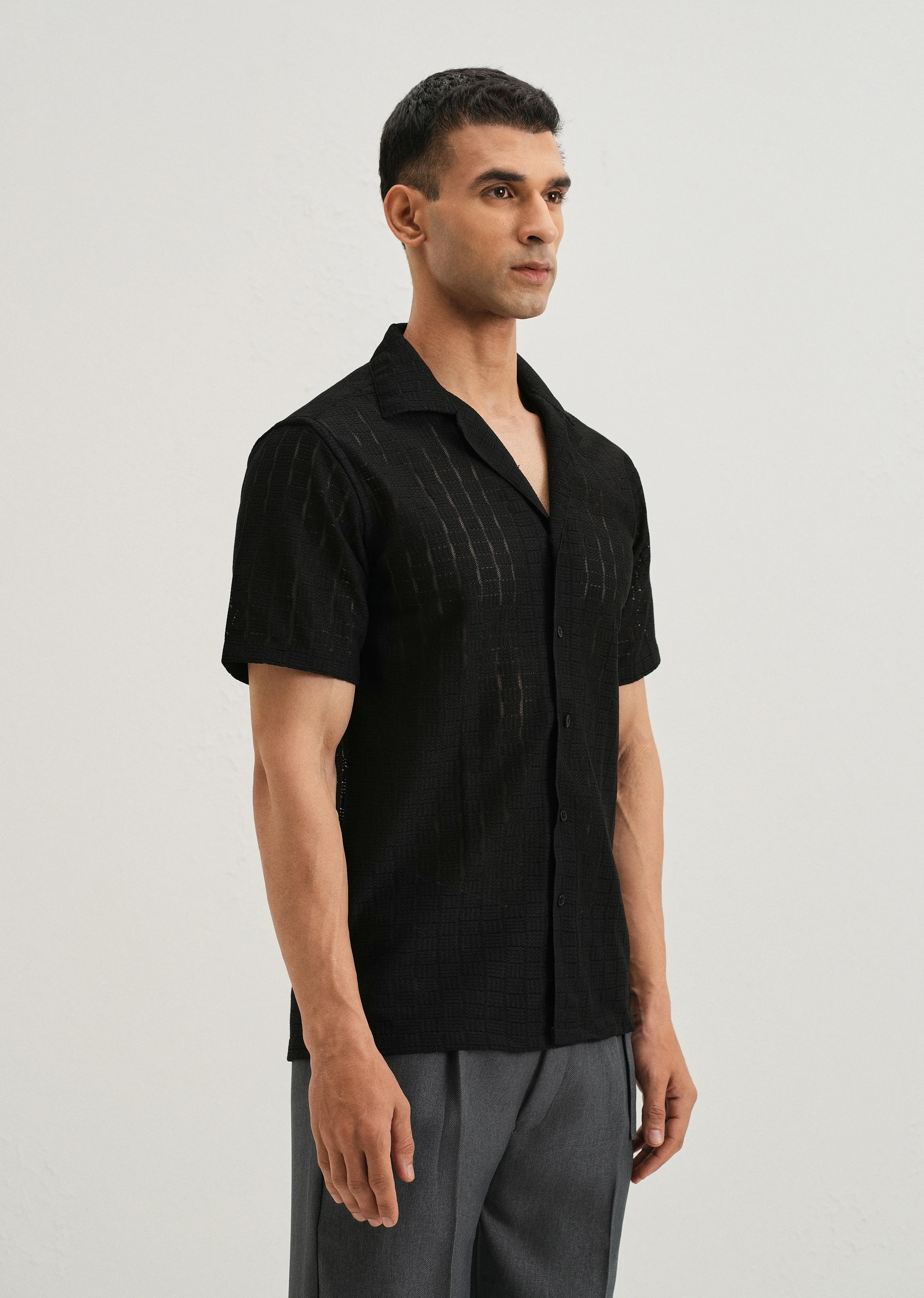 Black Crochet Shirt - Image 4