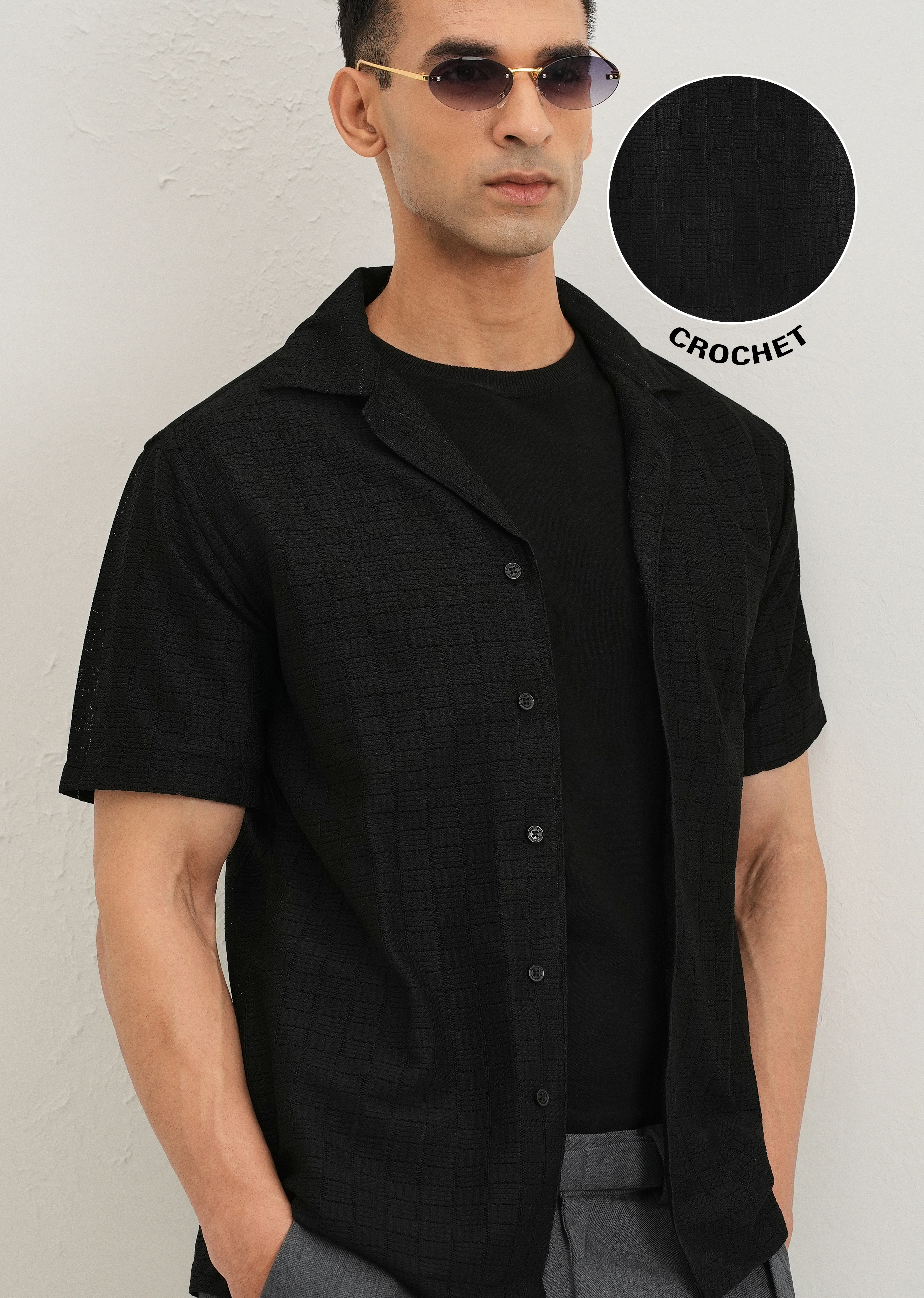 Black Crochet Shirt - Image 7