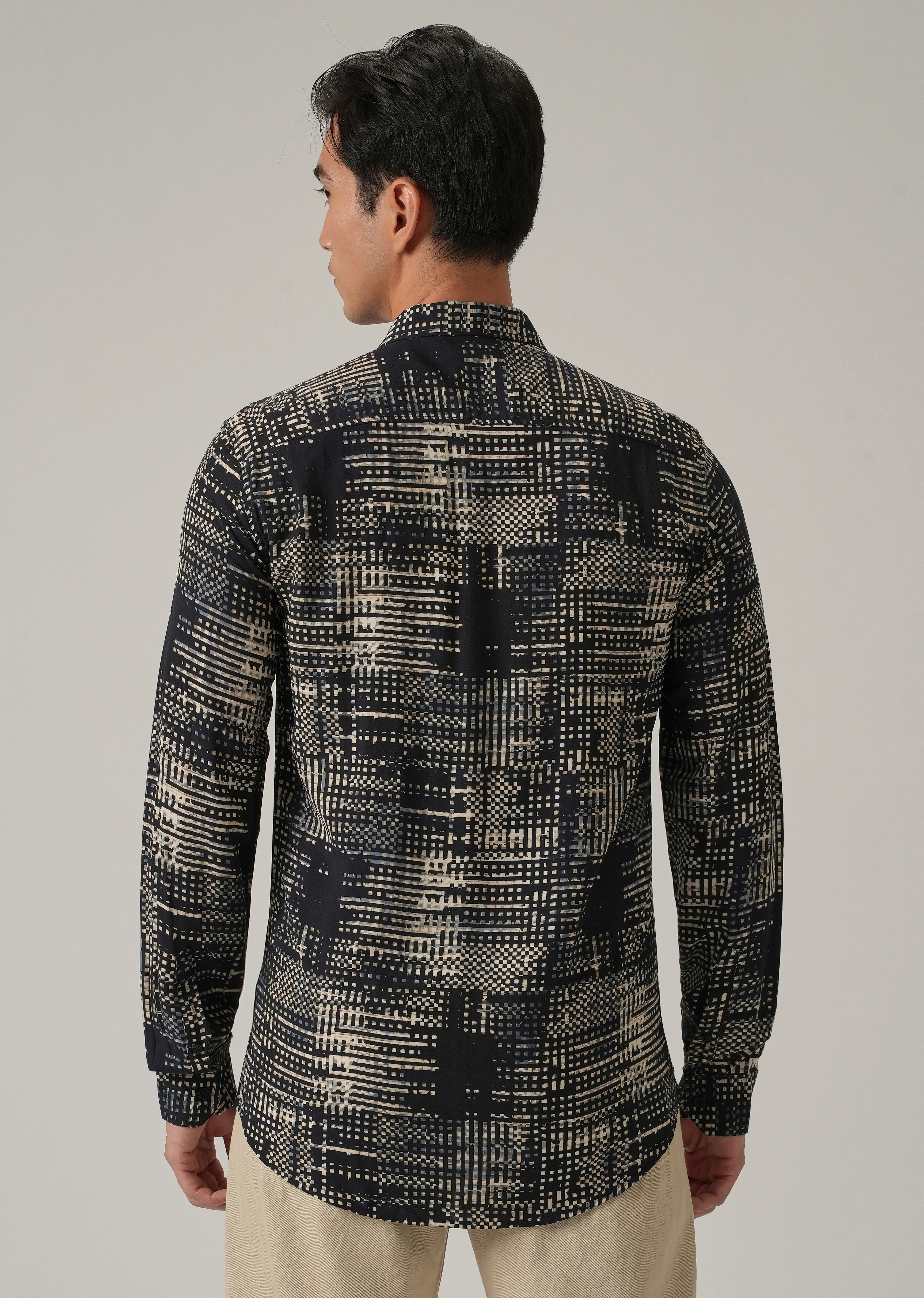 Black Crosshatch Print Shirt - Image 2