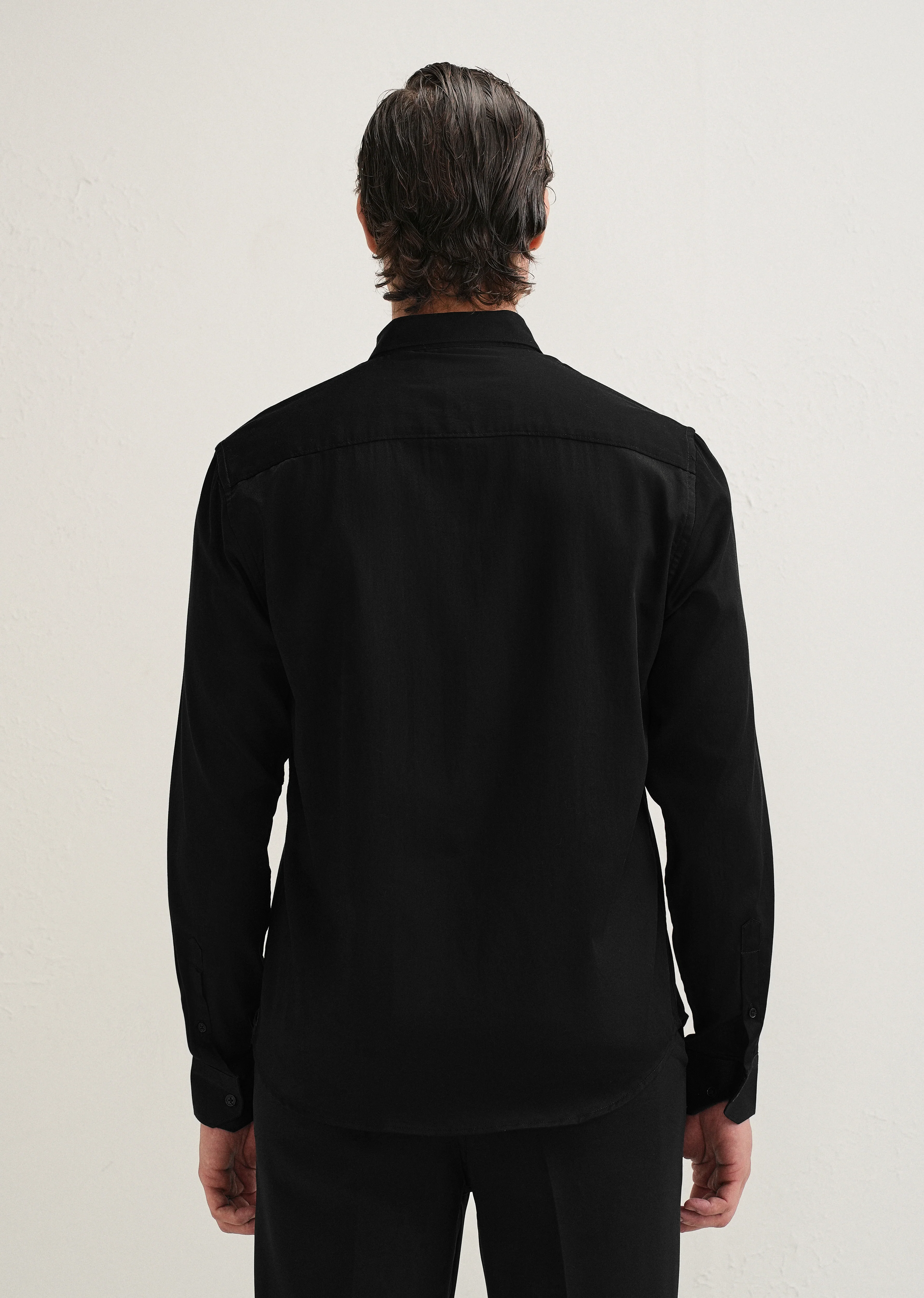 Black Crystal Flower Designer Shirt - Image 4